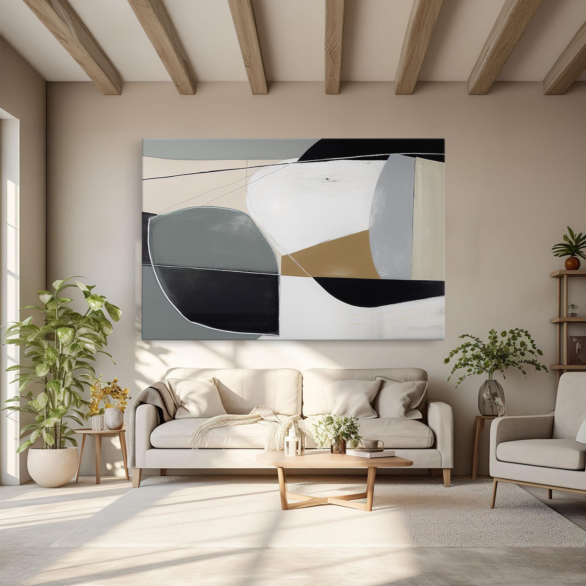 Tablou Canvas Black Grey Shape mockup 6