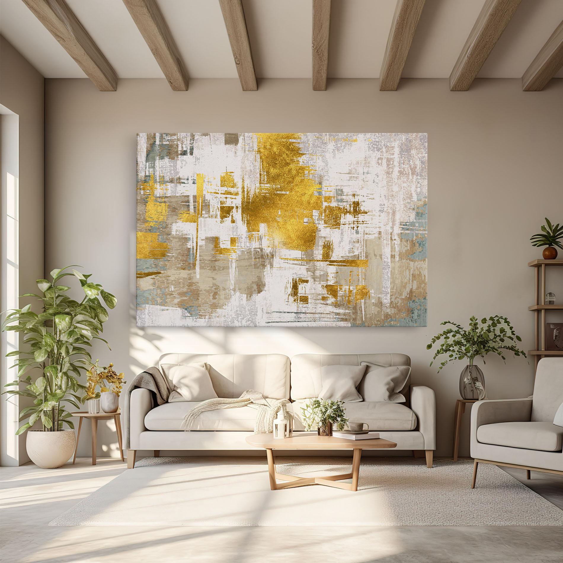 Tablou Canvas Gold And White Brush mockup 6