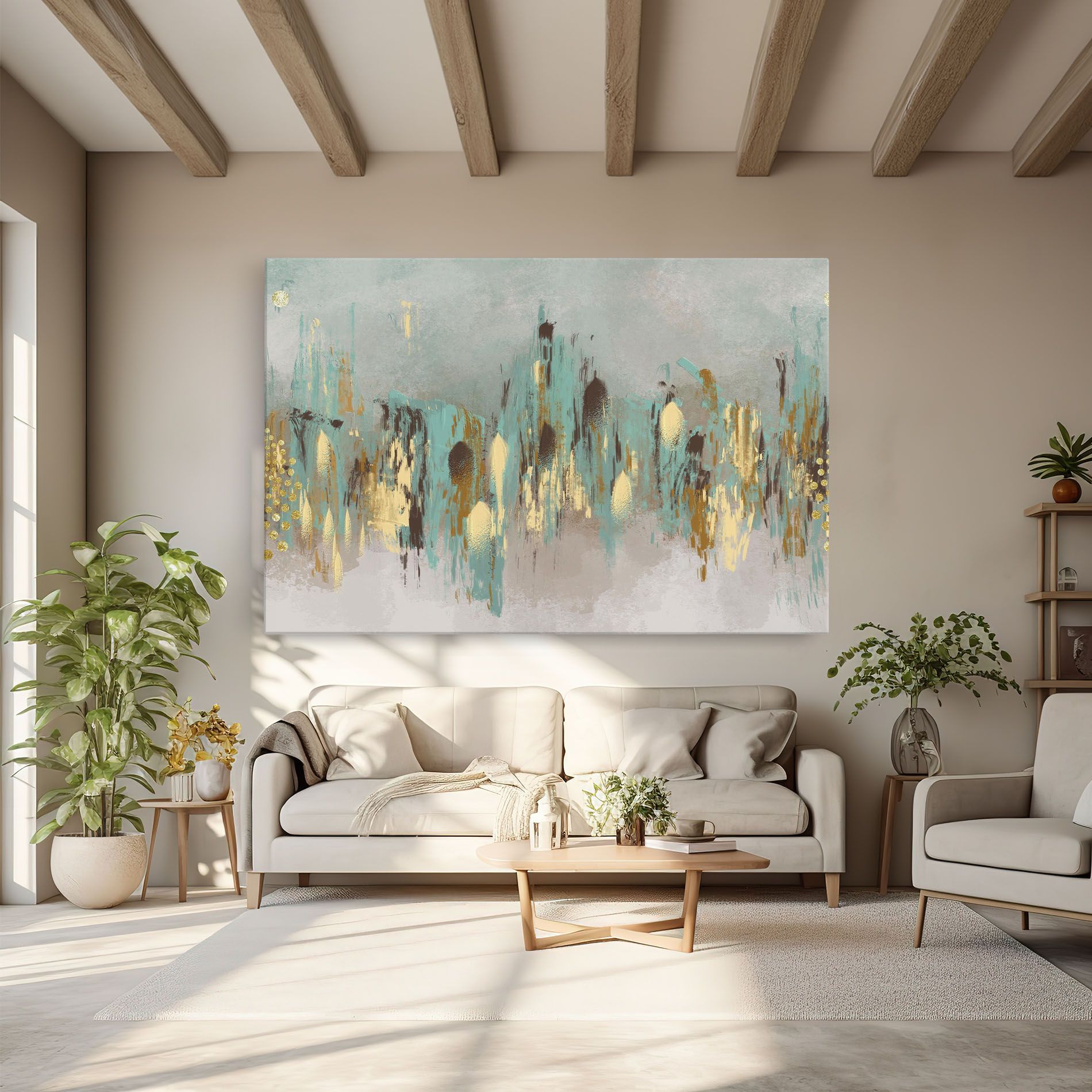 Tablou Canvas Gold Spiral Points