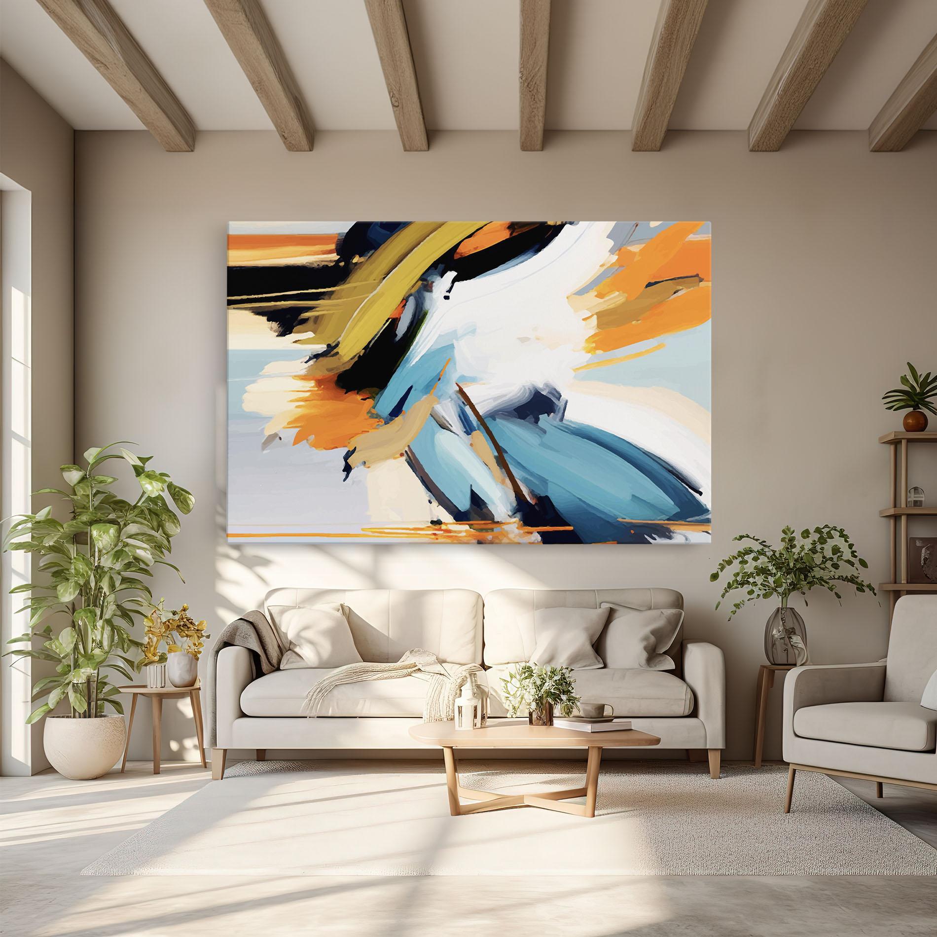 Tablou Canvas Orange Blue Art mockup 6