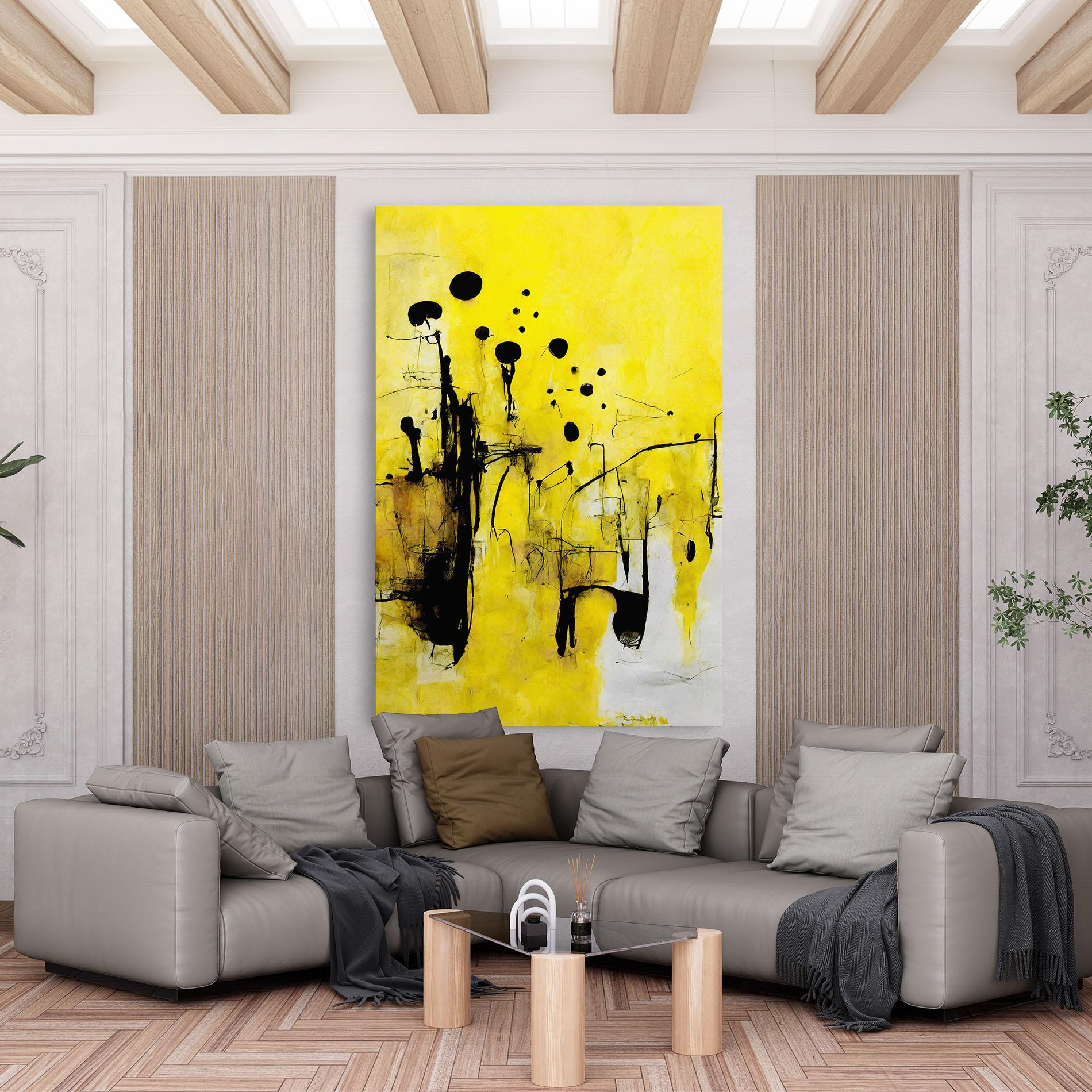 Tablou Canvas Abstract Black Yellow mockup 6