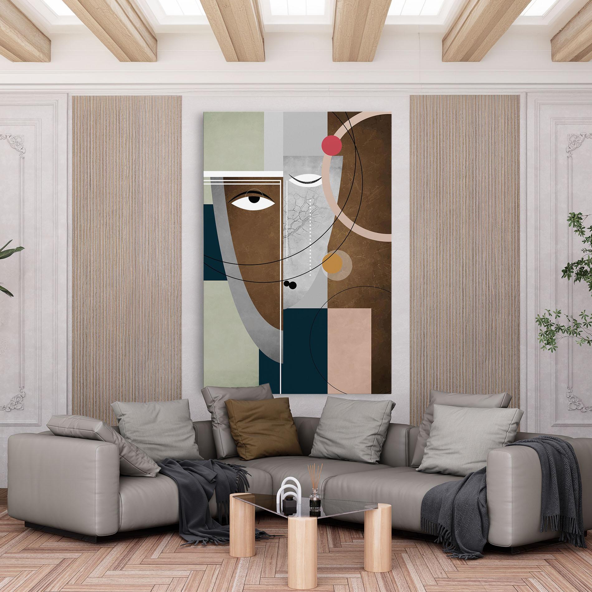 Tablou Canvas Abstract Brown Face mockup 6