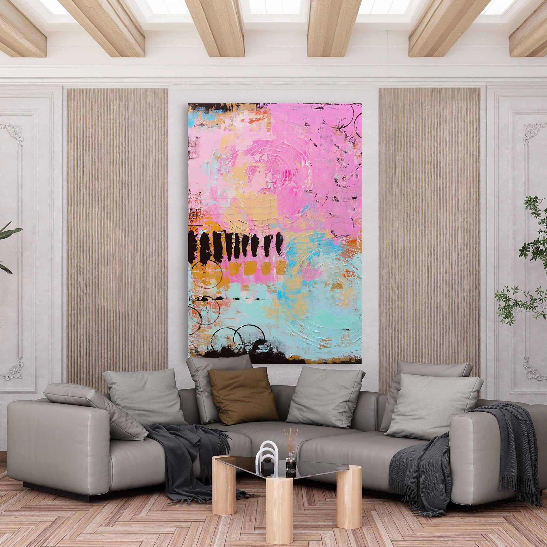 Tablou Canvas Abstract Pink Circle mockup 6