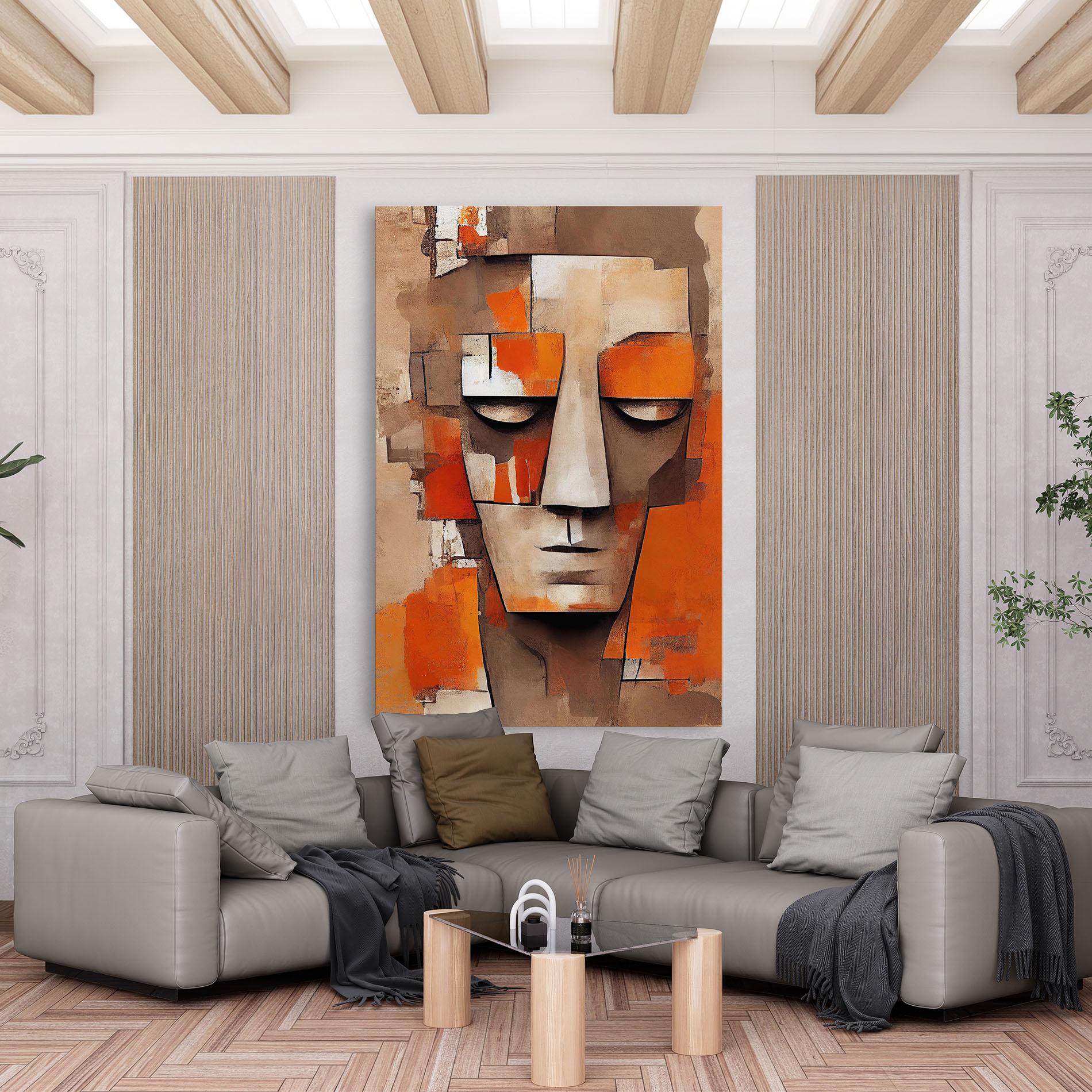 Tablou Canvas Orange Male Face mockup 6