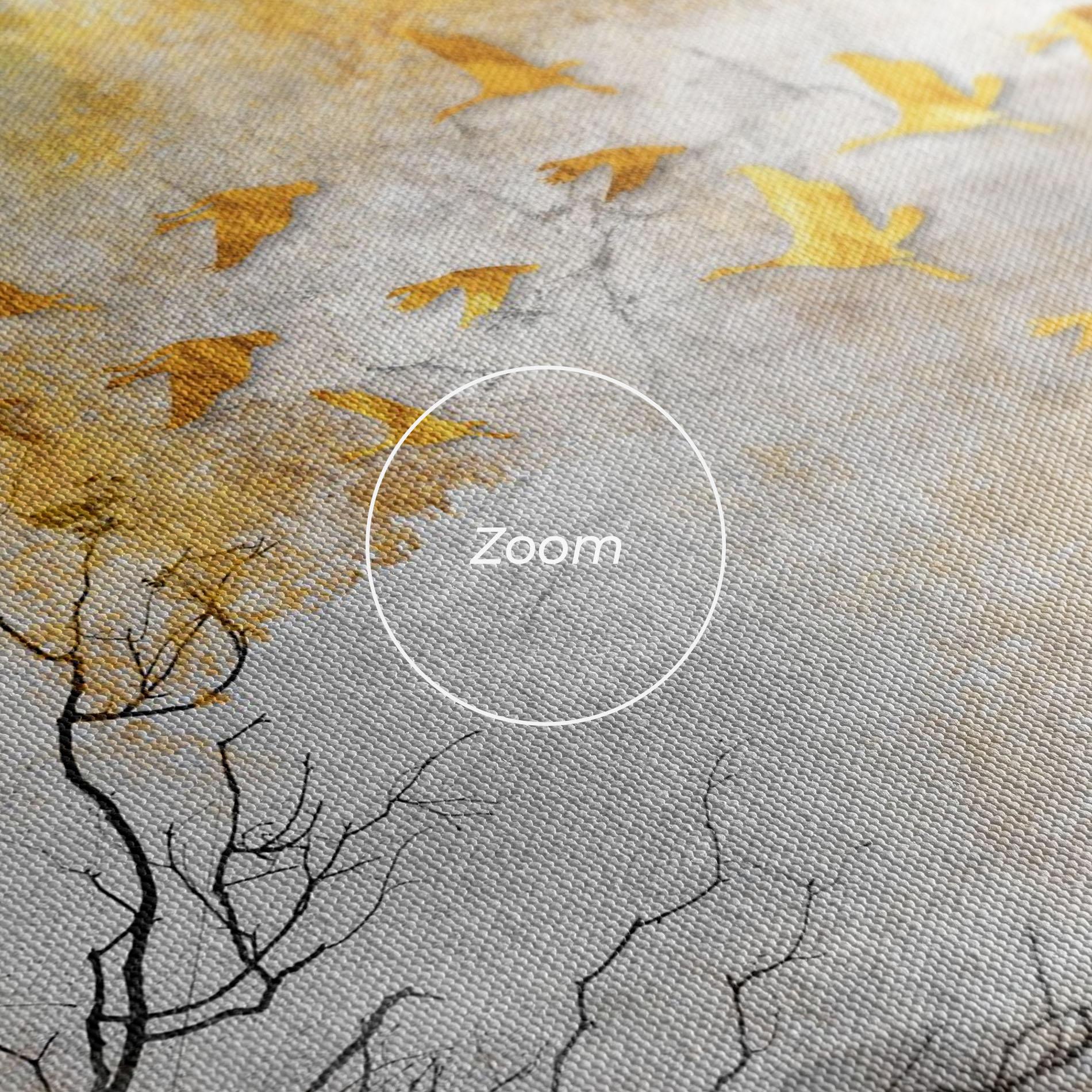 Tablou Canvas Gold Birds Flying mockup 3