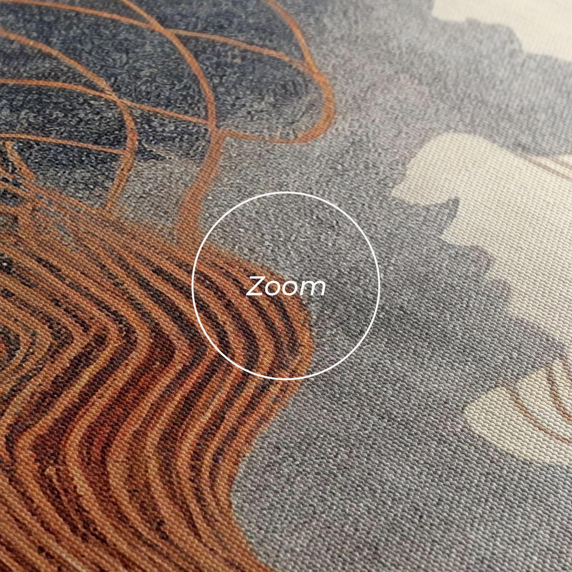 Tablou Canvas Orange Lines On Blue mockup 3