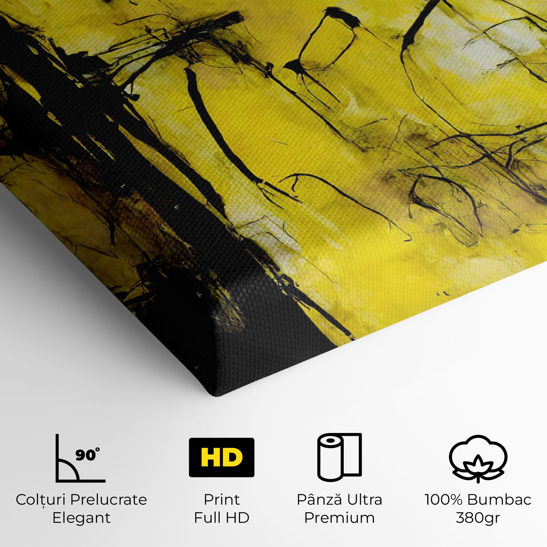 Tablou Canvas Abstract Black Yellow mockup 4
