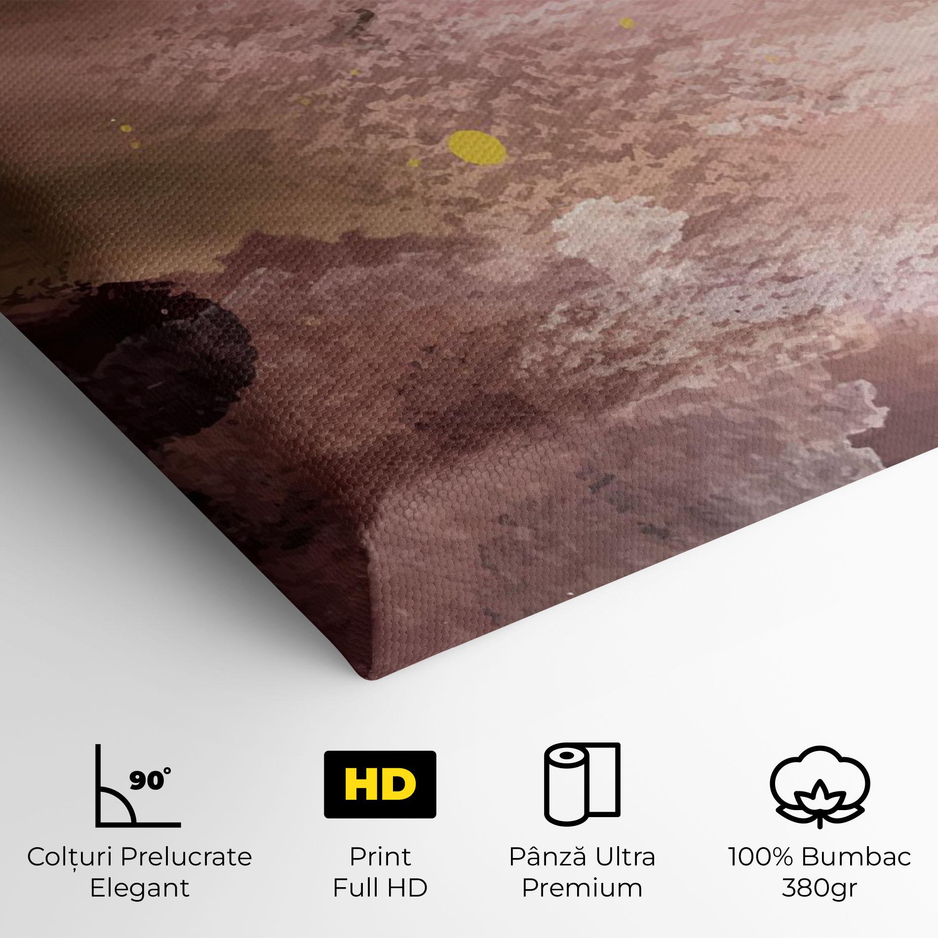 Tablou Canvas Abstract Purple Yellow Art mockup 4