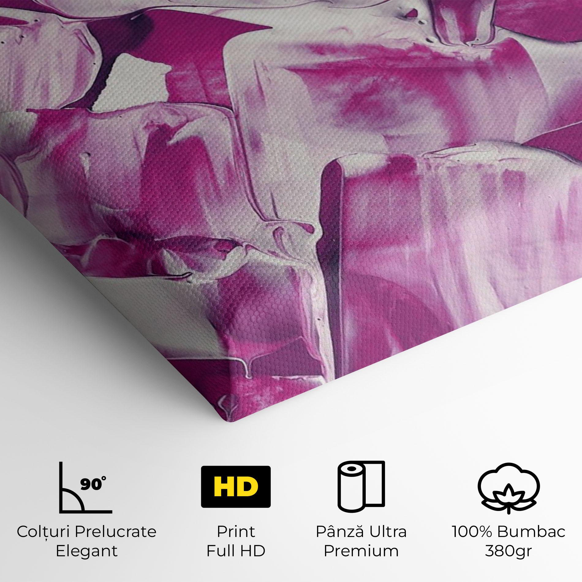Tablou Canvas Abstract White And Pink mockup 4