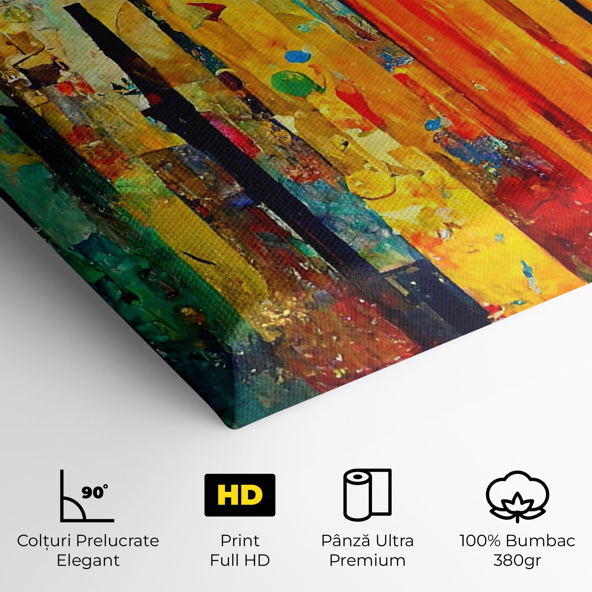 Tablou Canvas Black Lines On Yellow Light mockup 4