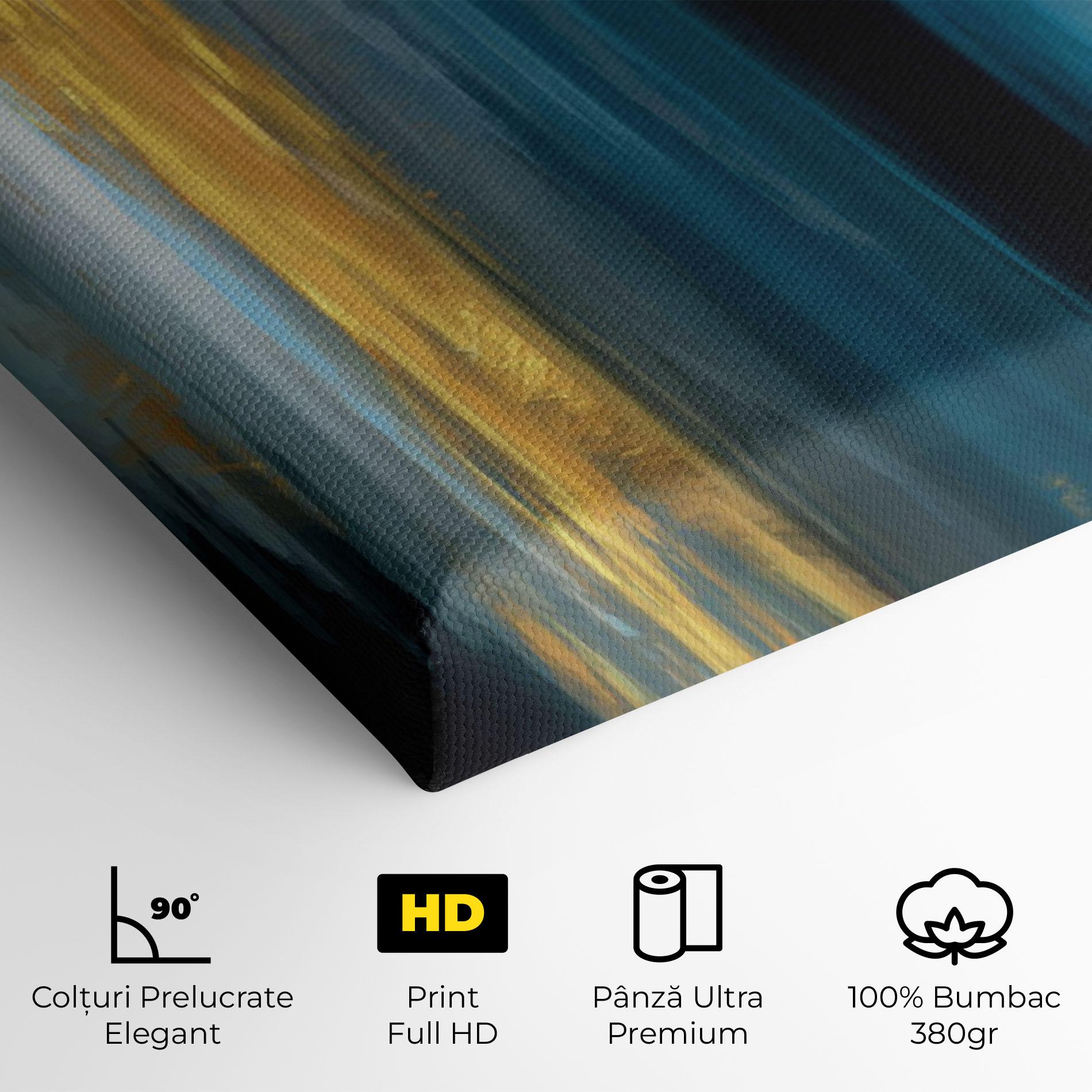 Tablou Canvas Golden Black Blue Art mockup 4