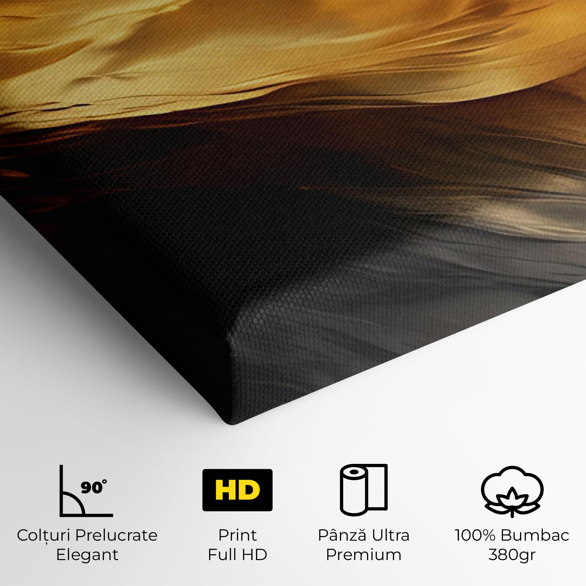 Tablou Canvas Golden Waves With Black mockup 4
