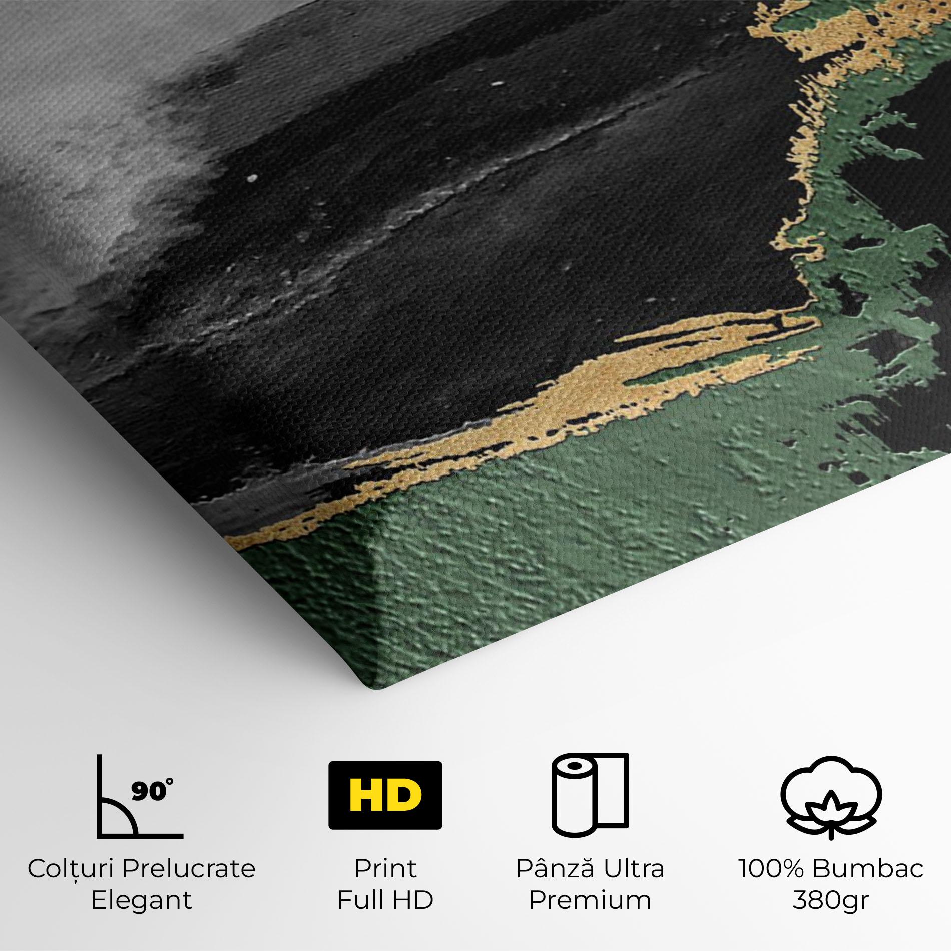 Tablou Canvas Grey With Green Painting mockup 4