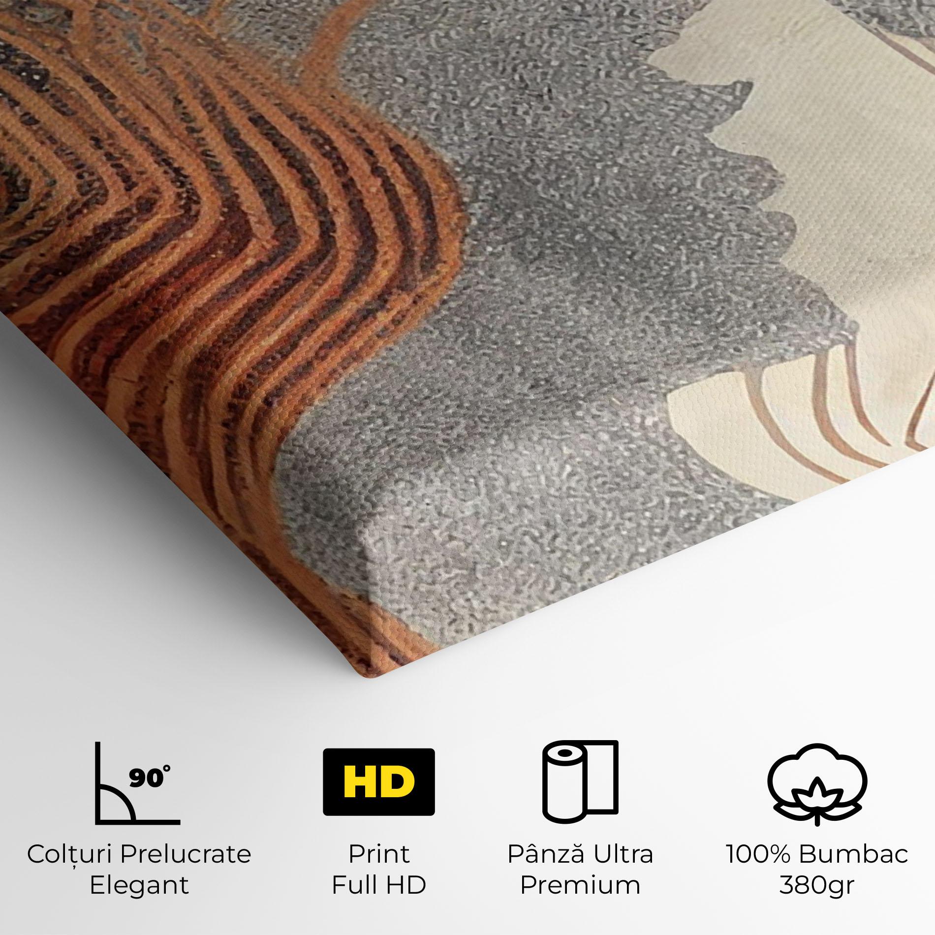 Tablou Canvas Orange Lines On Blue mockup 4