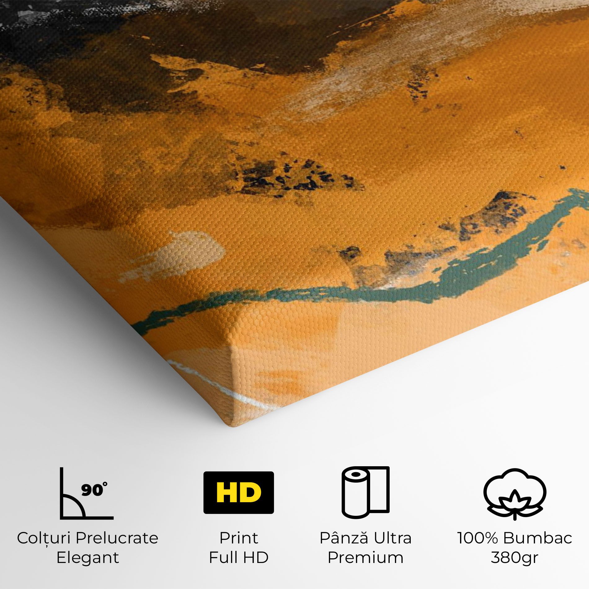 Tablou Canvas Orange Painting River mockup 4
