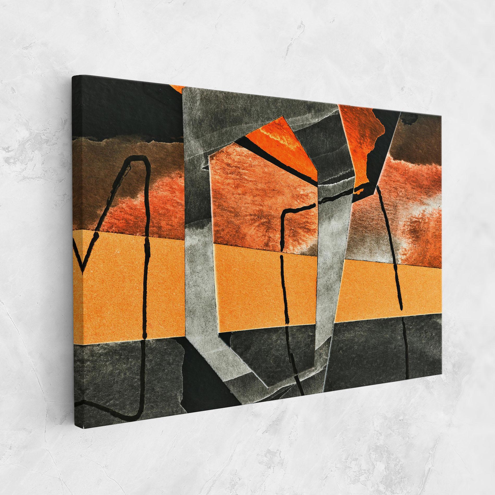 Tablou Canvas Abstract Grey Orange mockup 1