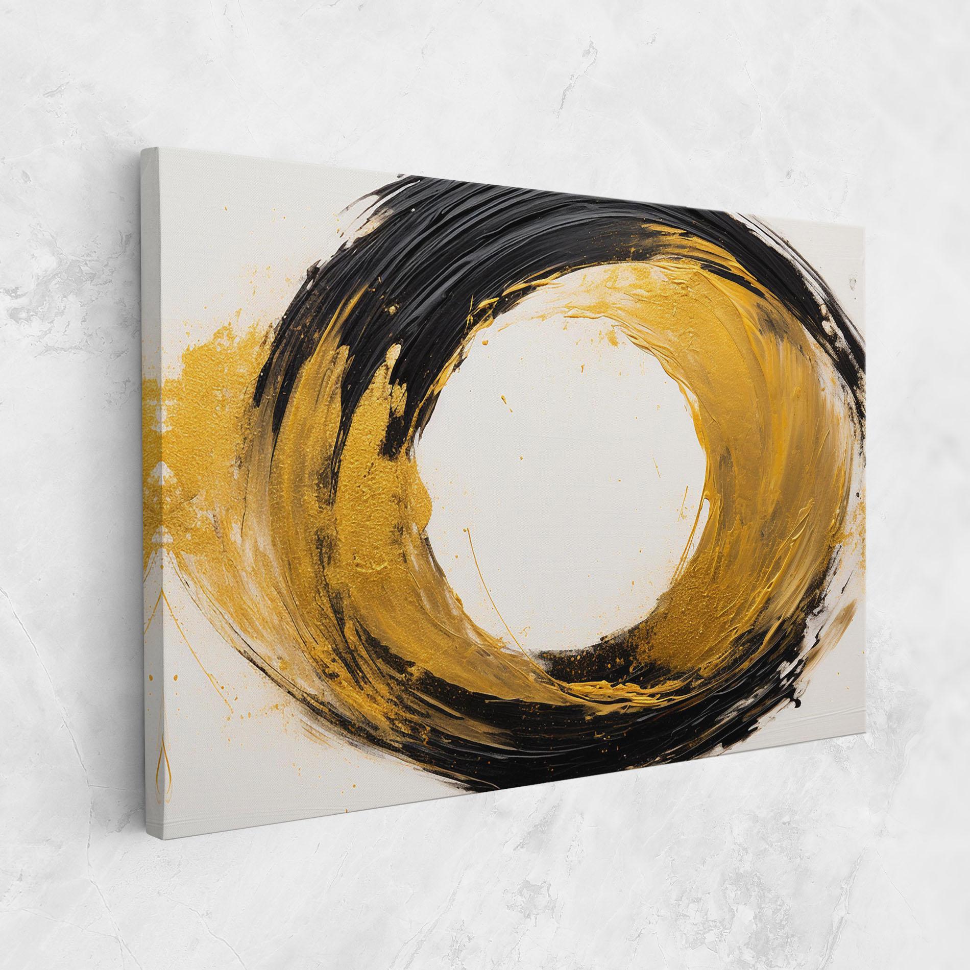 Tablou Canvas Circle From Gold And Black mockup 1