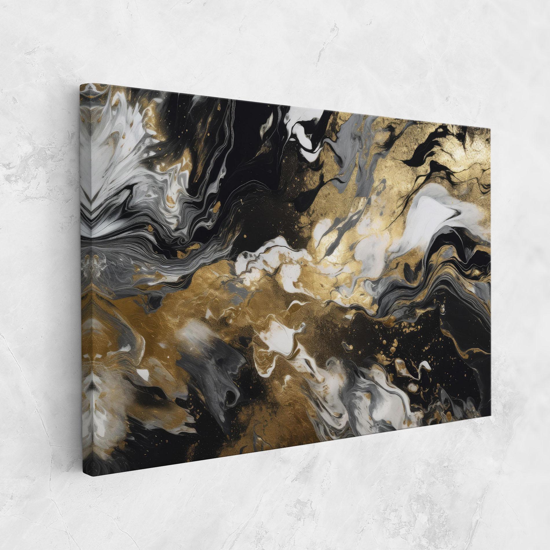 Tablou Canvas Gold Acrylic Fluid mockup 1