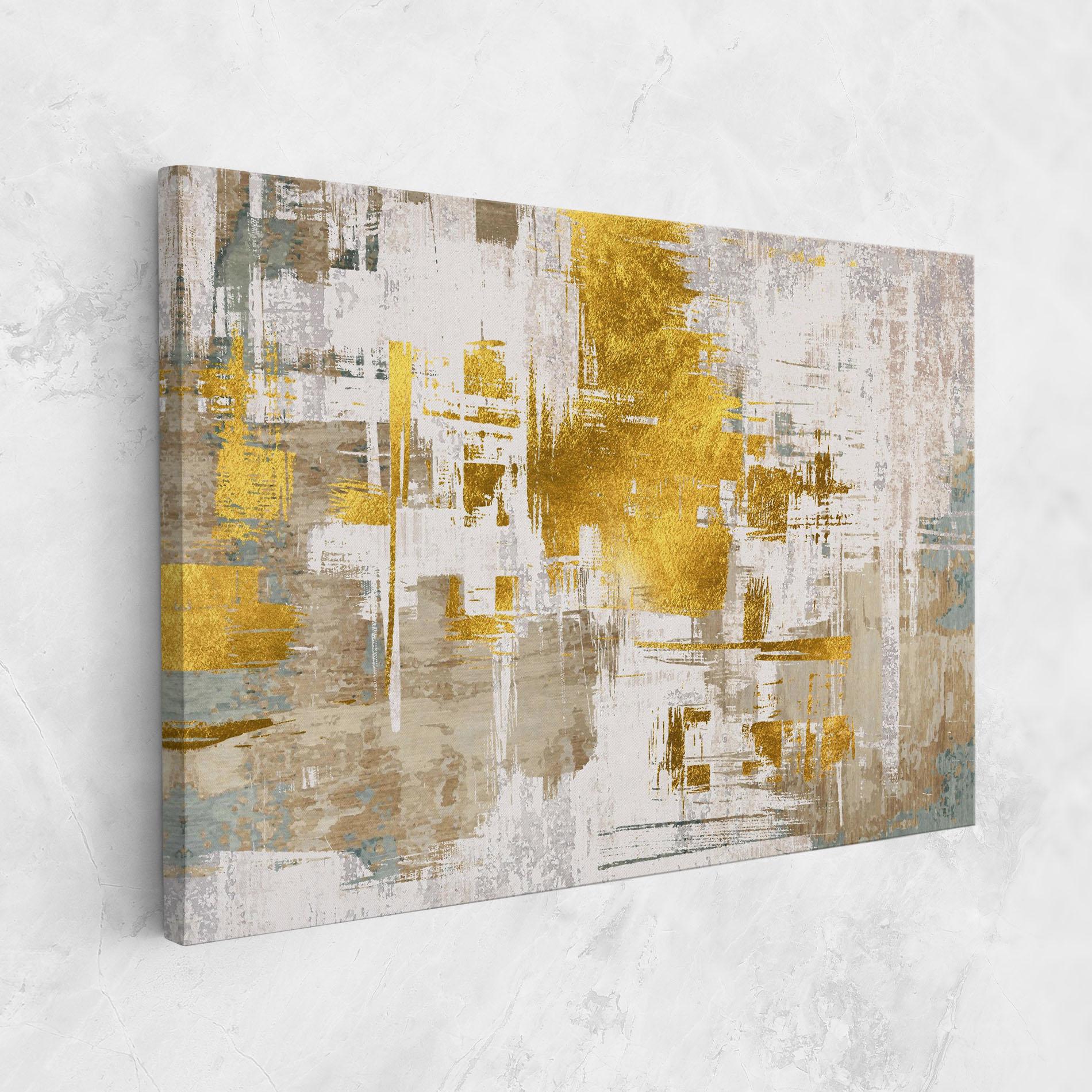 Tablou Canvas Gold And White Brush mockup 1