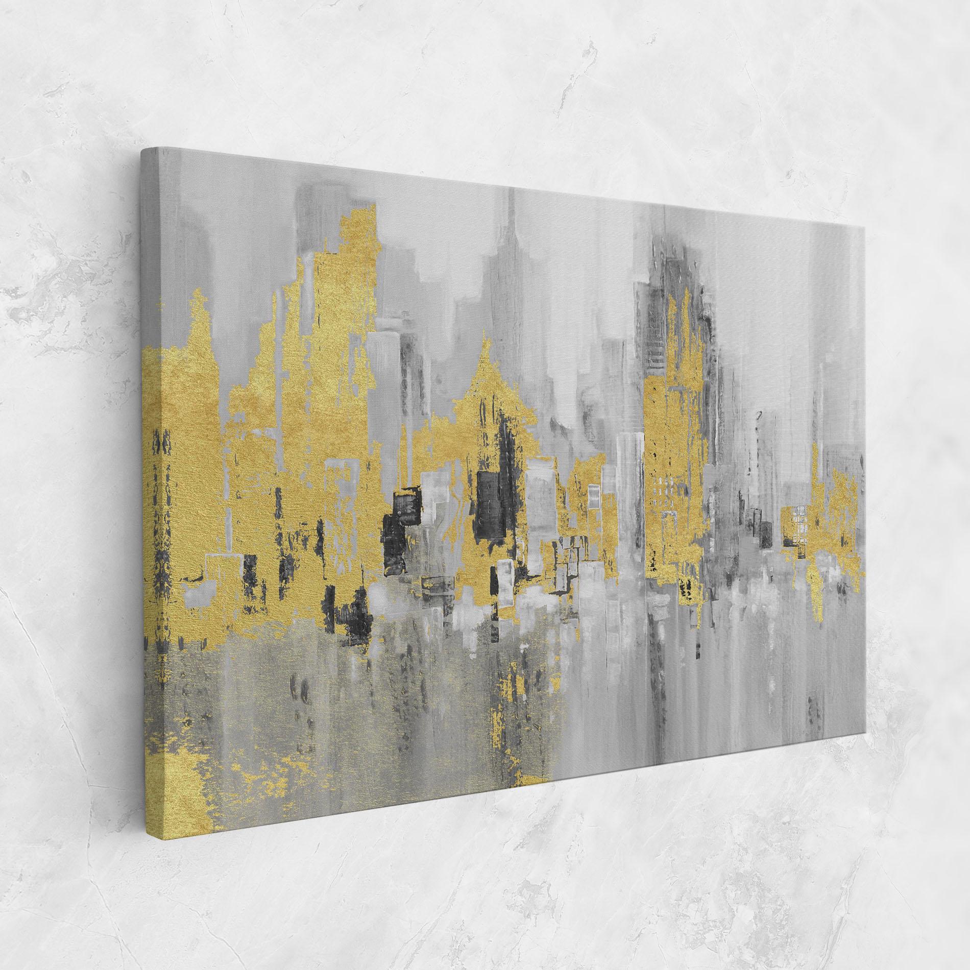 Tablou Canvas Light Grey With Gold mockup 1
