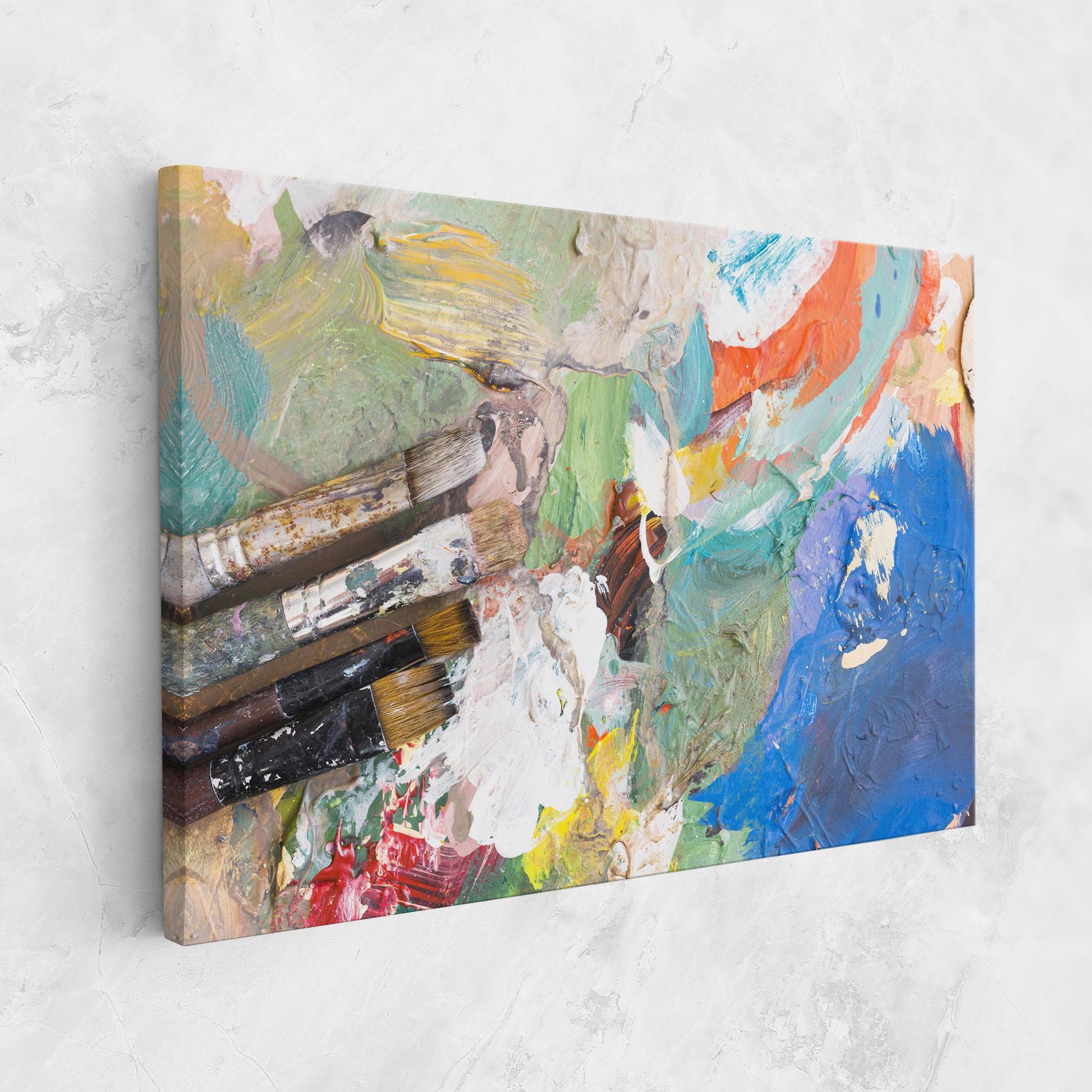 Tablou Canvas Messy Paint Brushes mockup 1