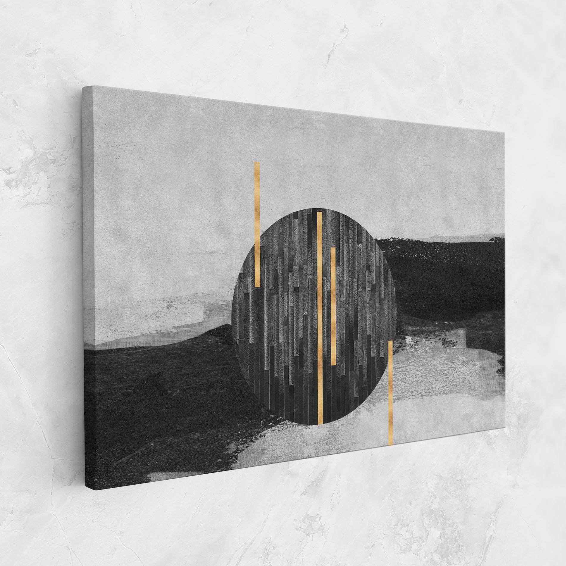 Tablou Canvas Modern Circle With Gold mockup 1