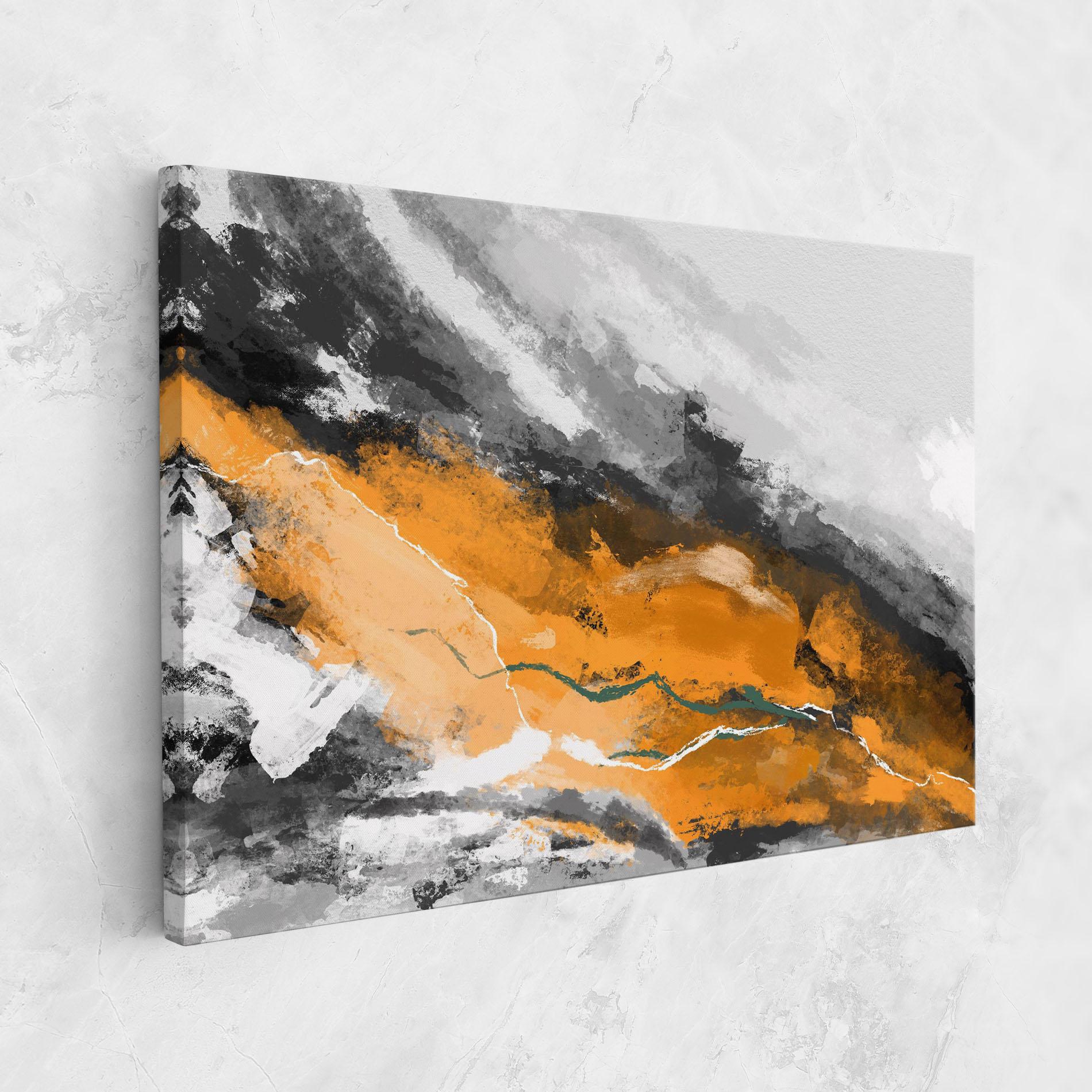 Tablou Canvas Orange Painting River mockup 1