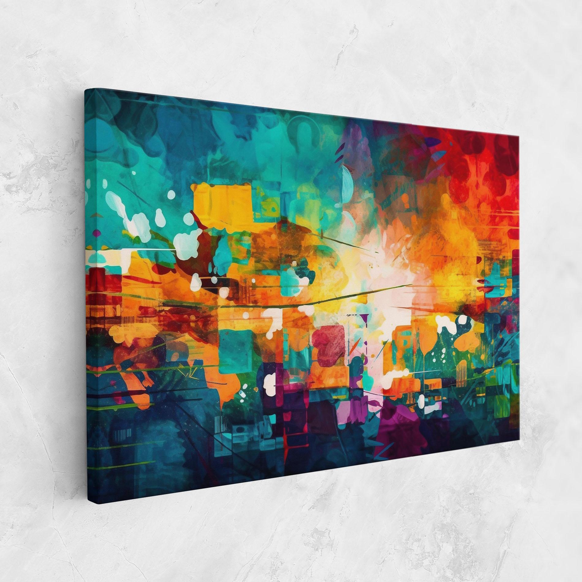 Tablou Canvas Vibrant Colors On Blue Background mockup 1