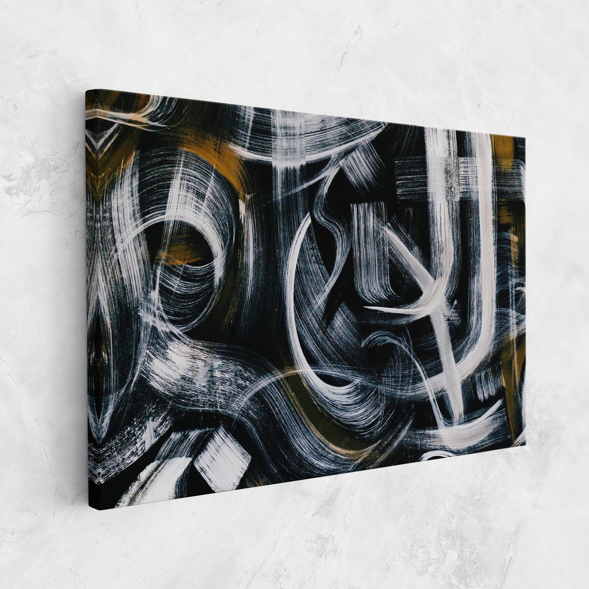 Tablou Canvas White Brush Lines mockup 1