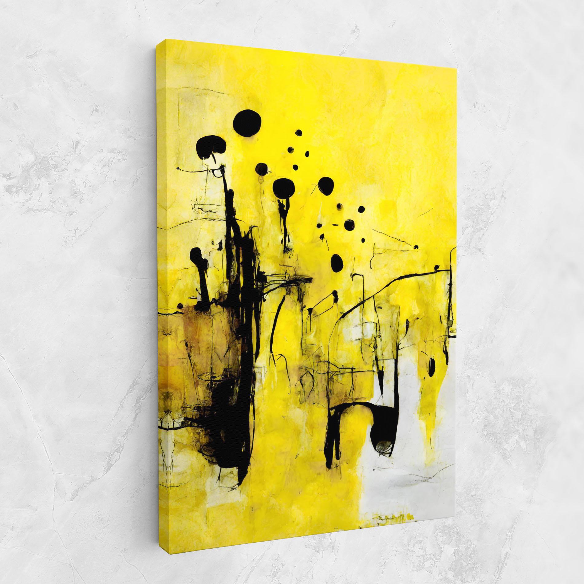 Tablou Canvas Abstract Black Yellow mockup 1