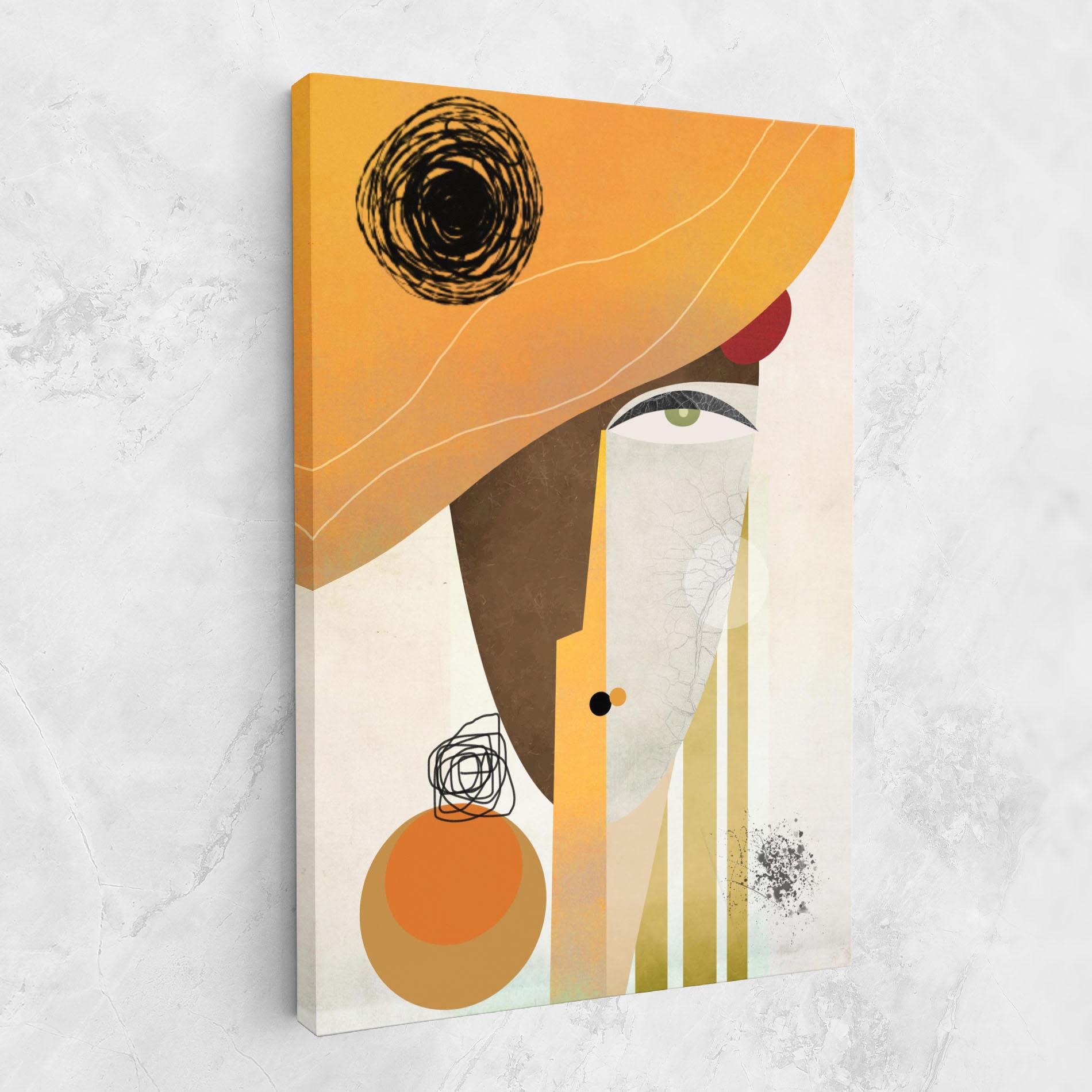 Tablou Canvas Abstract Orange Face mockup 1