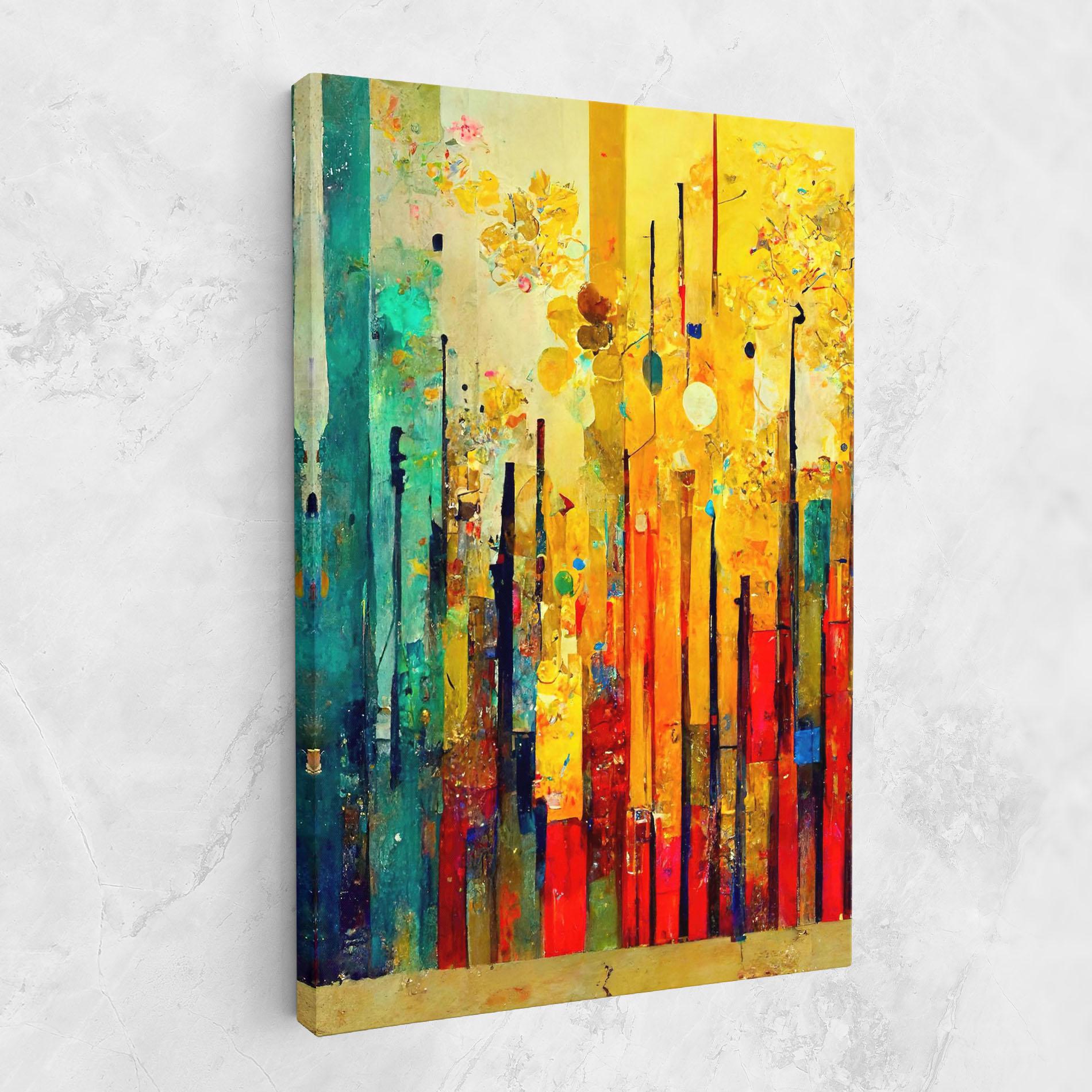 Tablou Canvas Black Lines On Yellow Light mockup 1