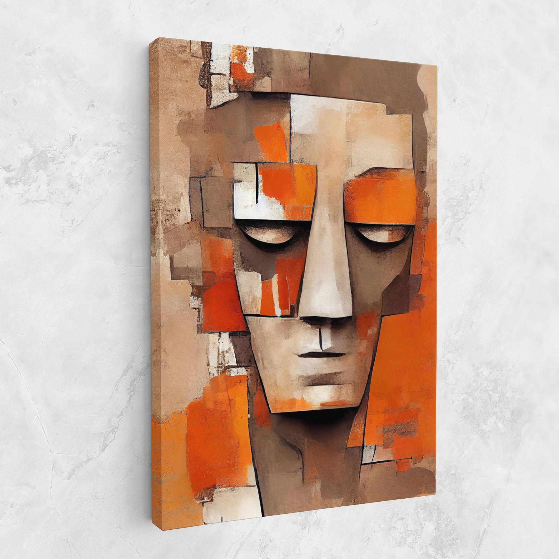 Tablou Canvas Orange Male Face mockup 1