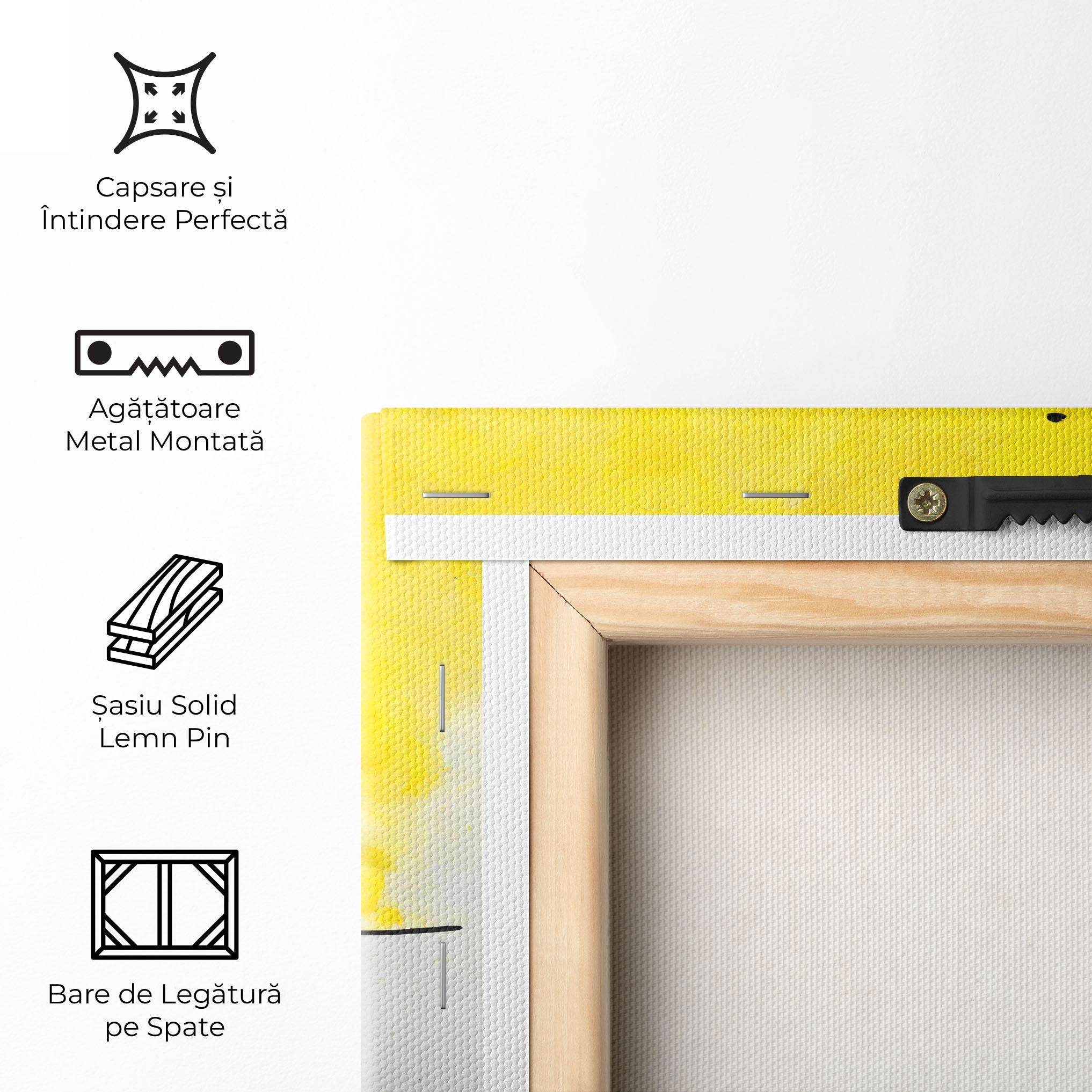 Tablou Canvas Abstract Black Yellow mockup 5
