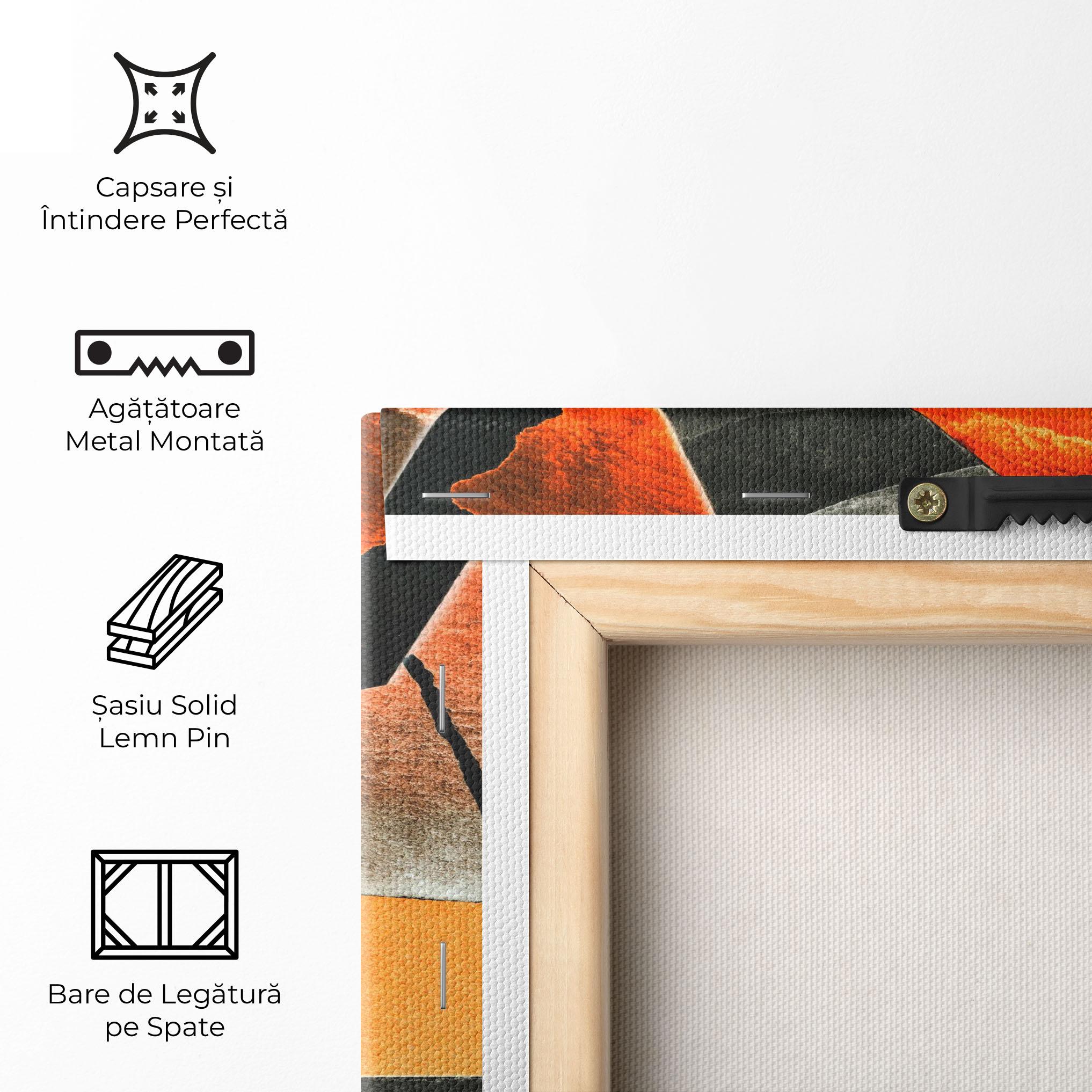 Tablou Canvas Abstract Grey Orange mockup 5