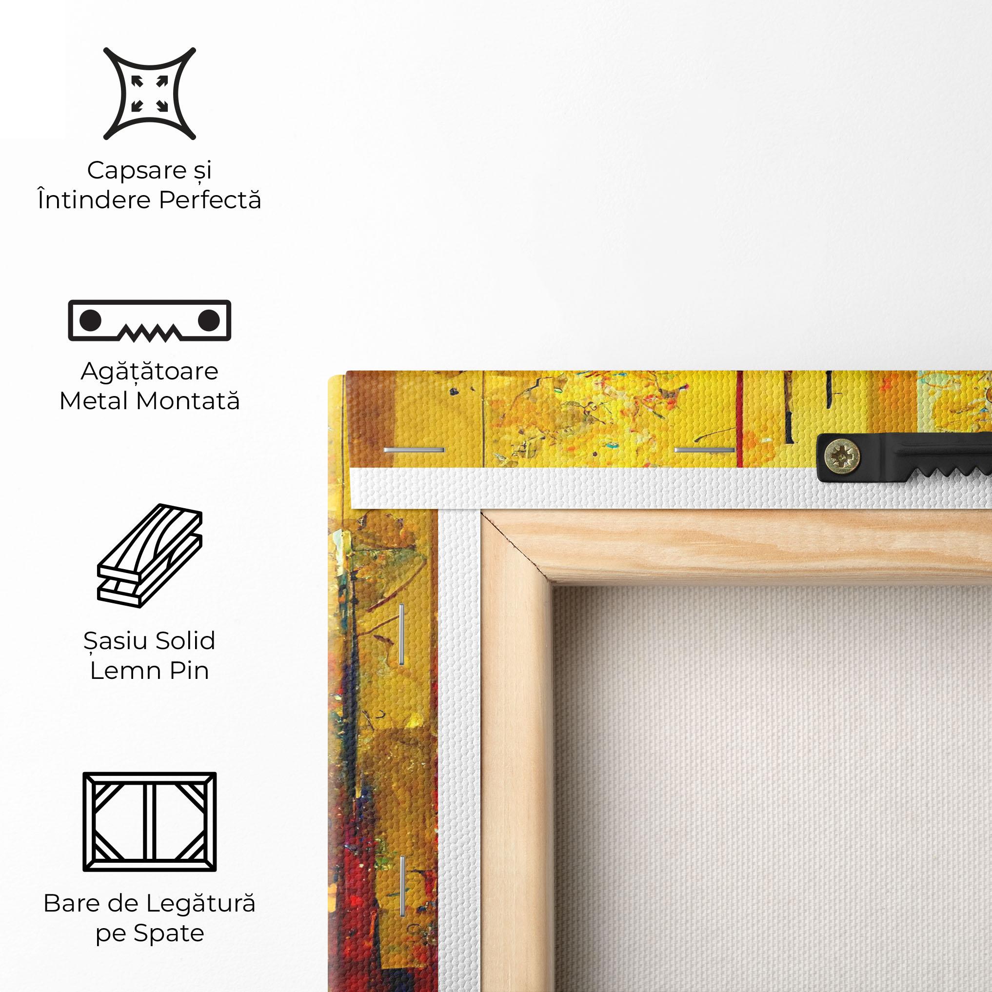 Tablou Canvas Black Lines On Yellow Light mockup 5