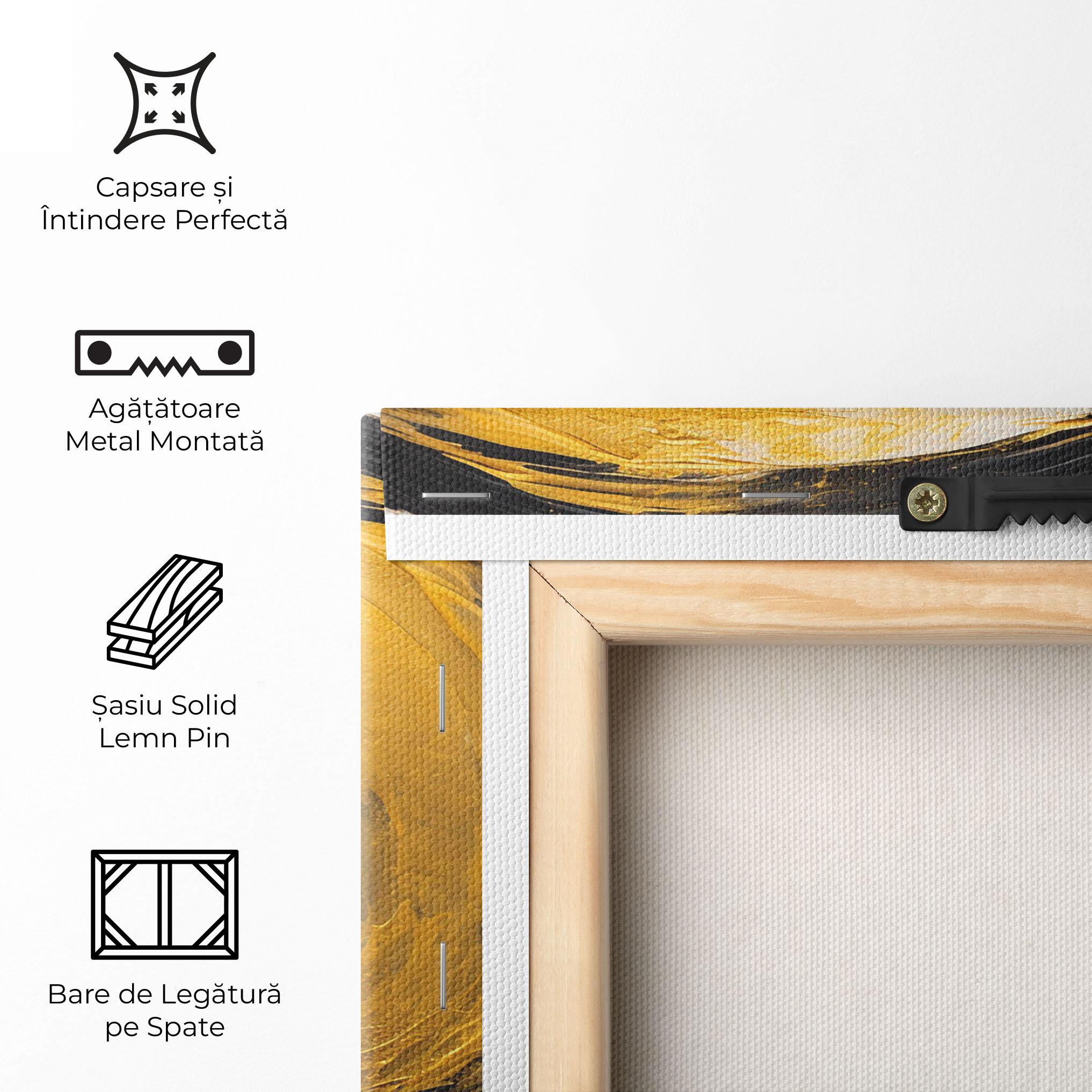 Tablou Canvas Circle From Gold And Black mockup 5