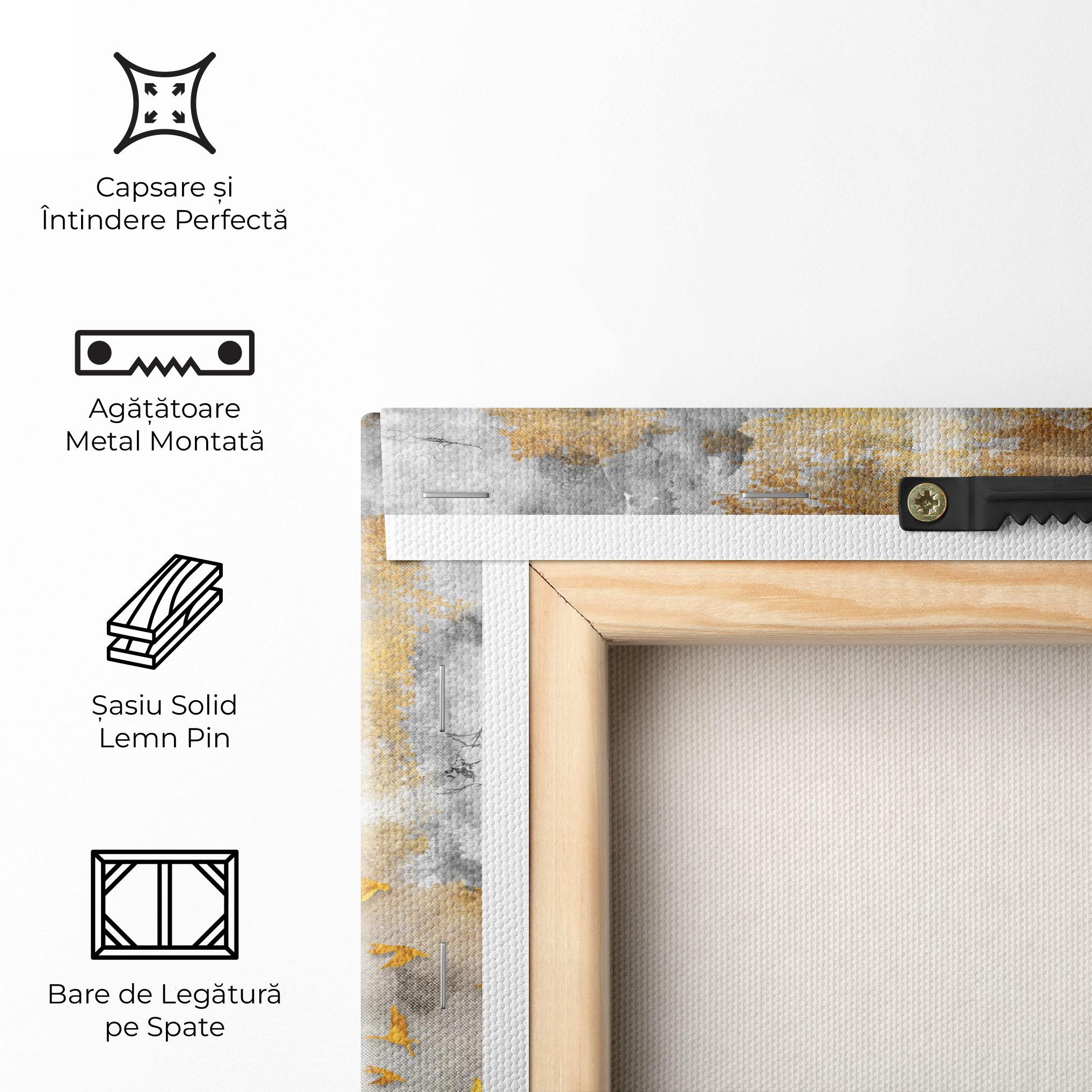 Tablou Canvas Gold Birds Flying mockup 5