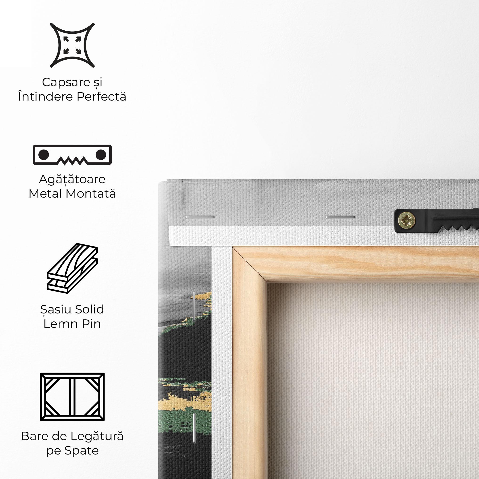 Tablou Canvas Grey With Green Painting mockup 5