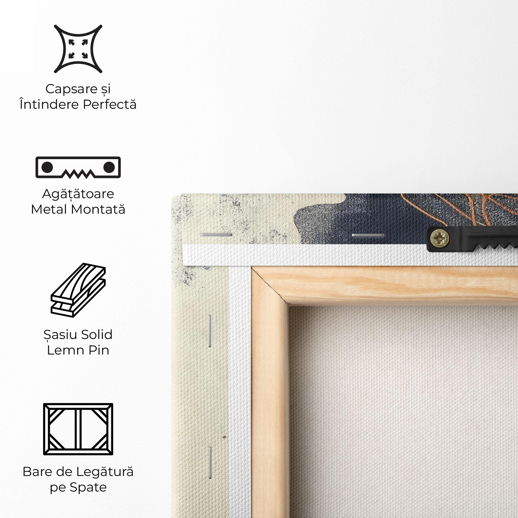 Tablou Canvas Orange Lines On Blue mockup 5