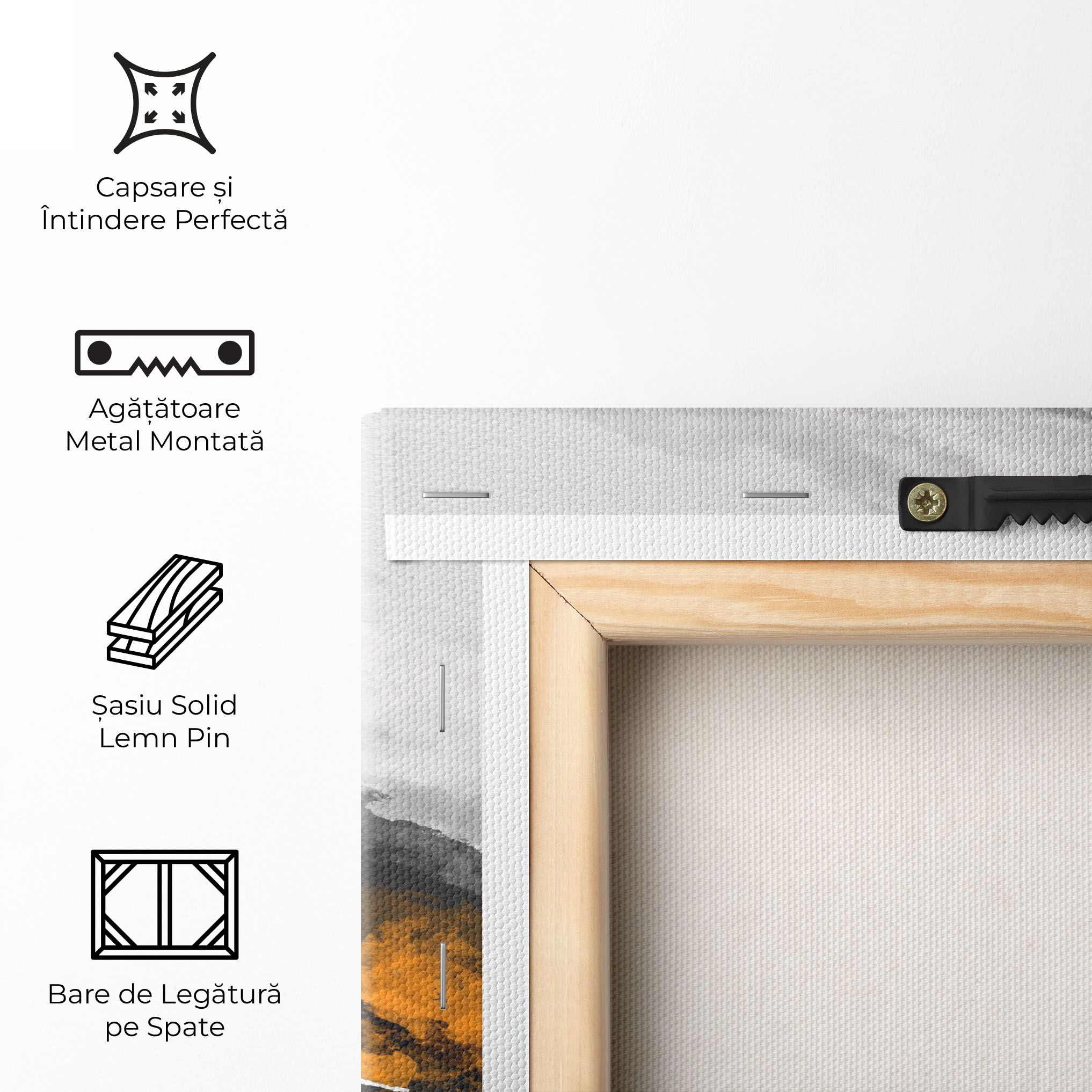 Tablou Canvas Orange Painting River mockup 5