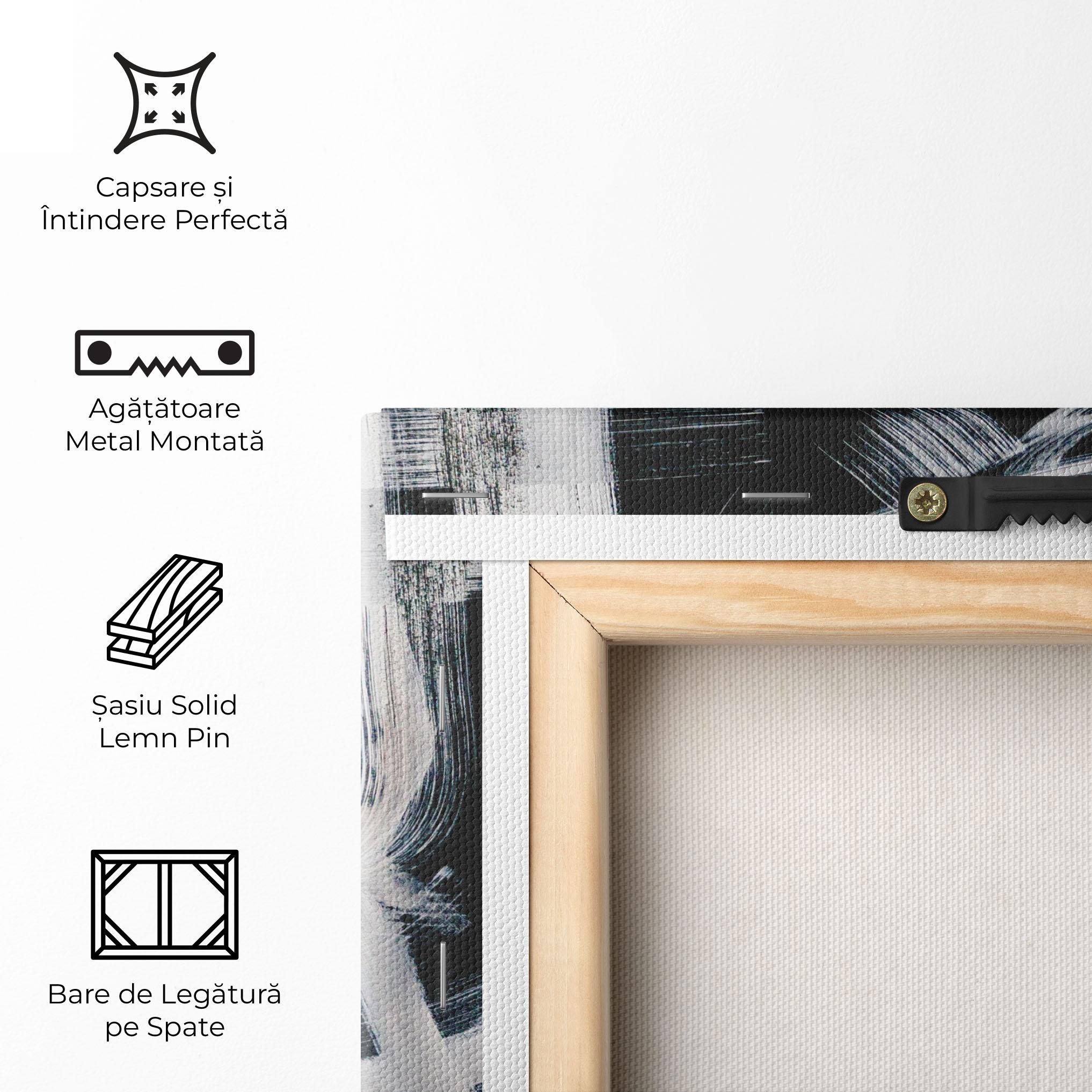 Tablou Canvas White Brush Lines mockup 5
