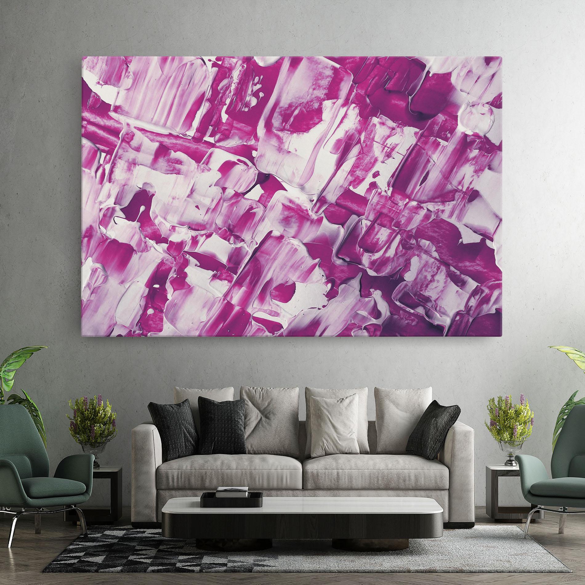 Tablou Canvas Abstract White And Pink mockup 7