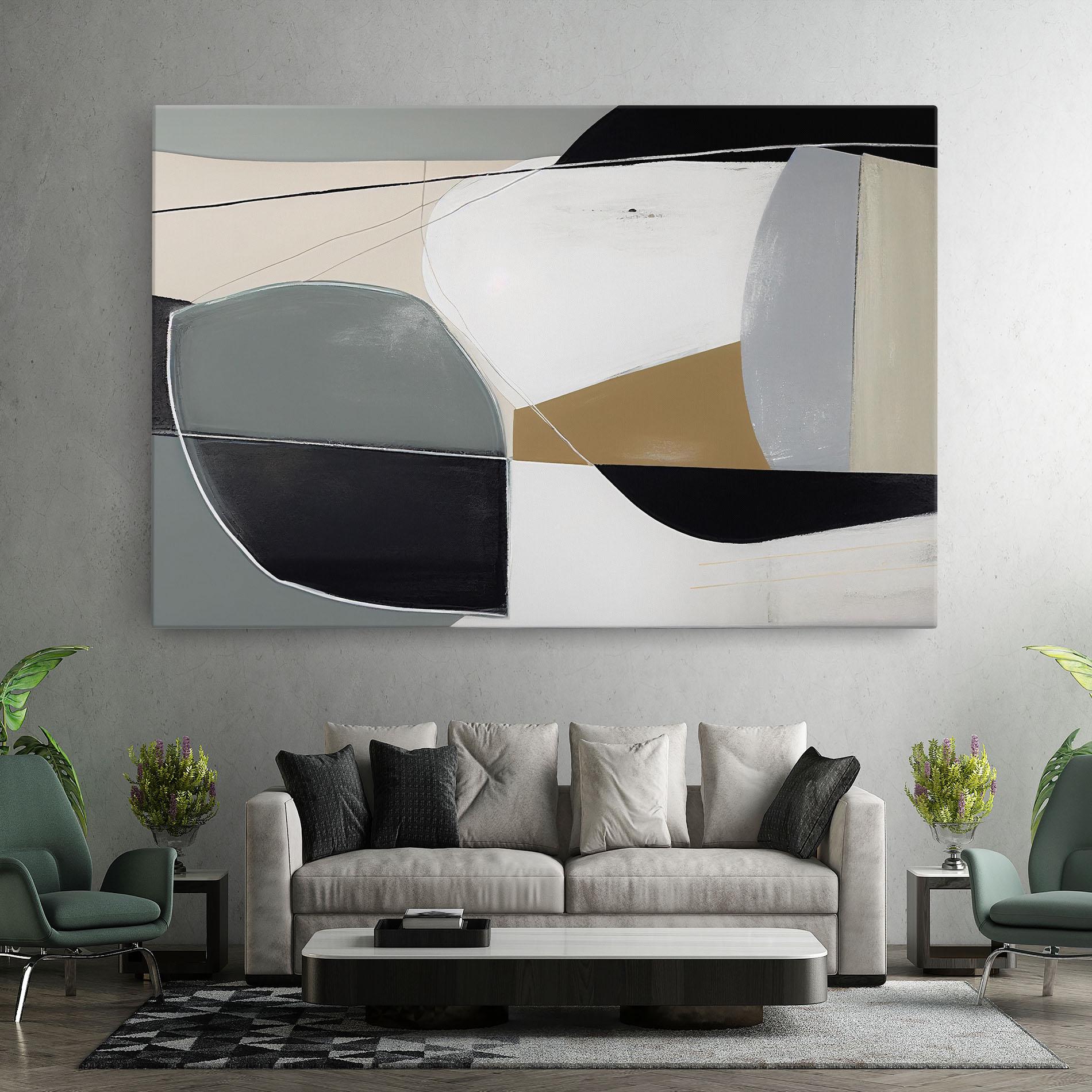 Tablou Canvas Black Grey Shape mockup 7