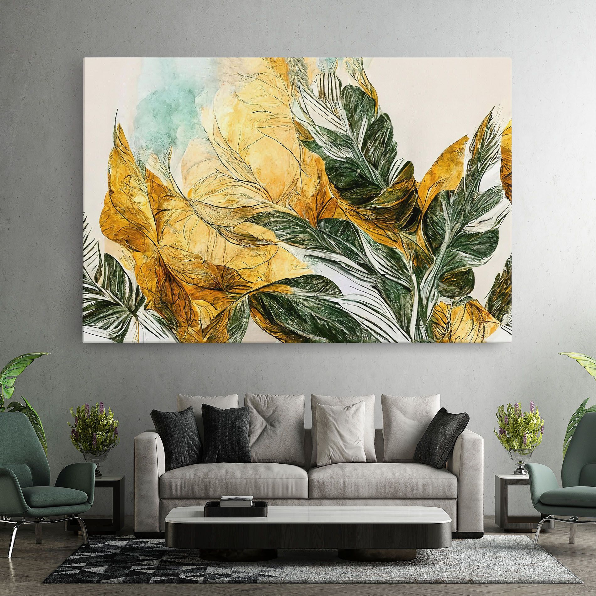 Gold And Green Leafes mockup 7