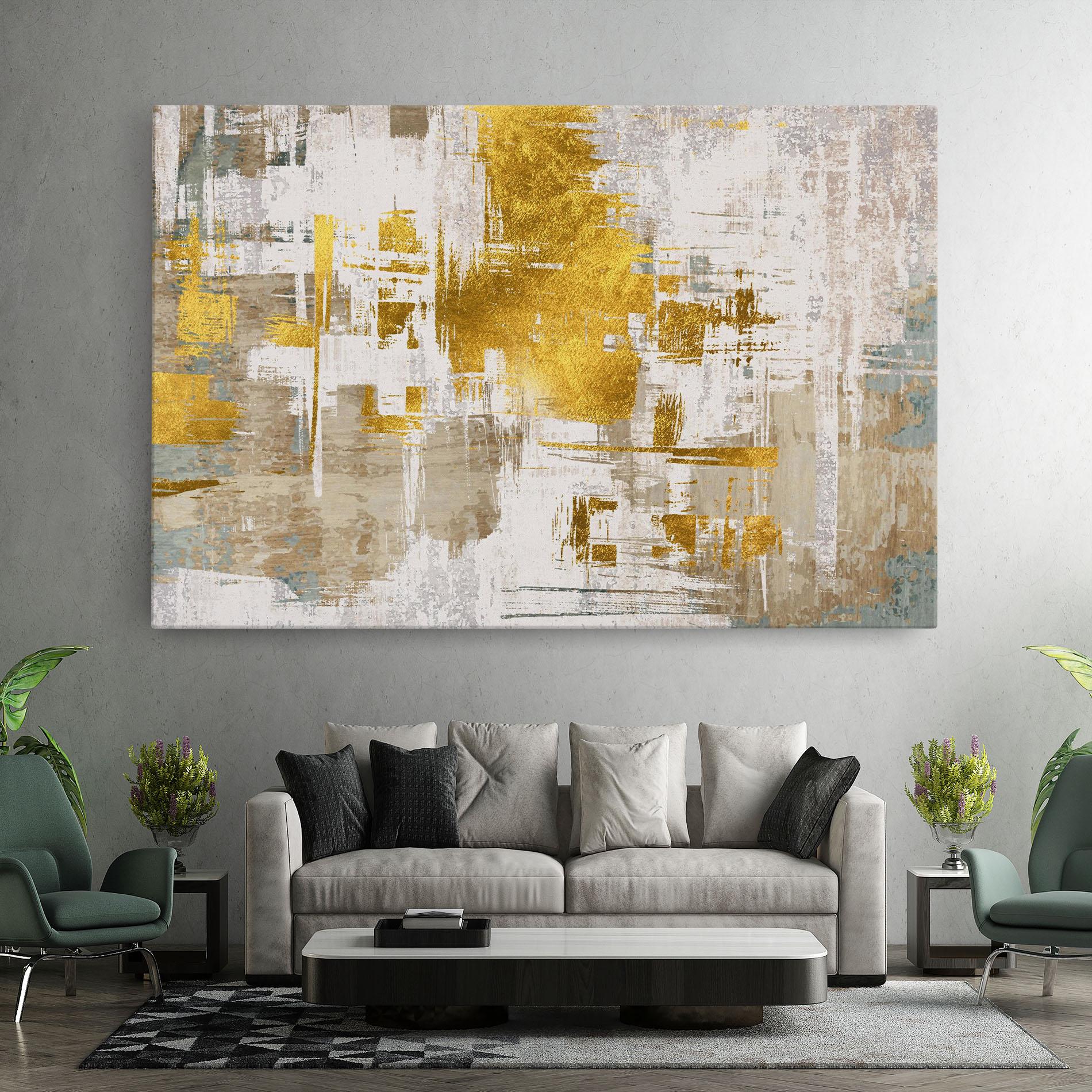 Tablou Canvas Gold And White Brush mockup 7