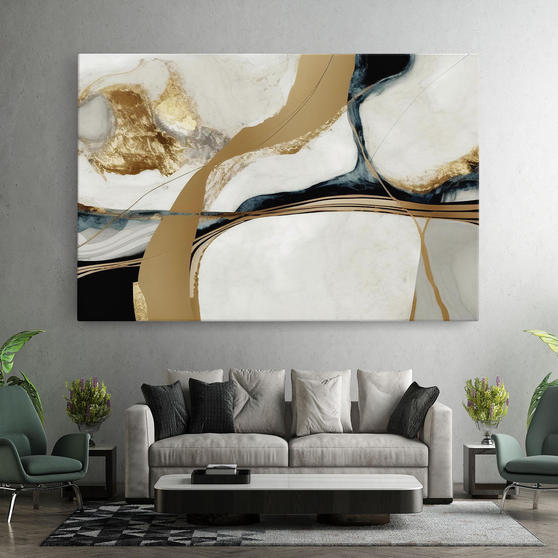 Tablou Canvas Golden Blue Marble mockup 7