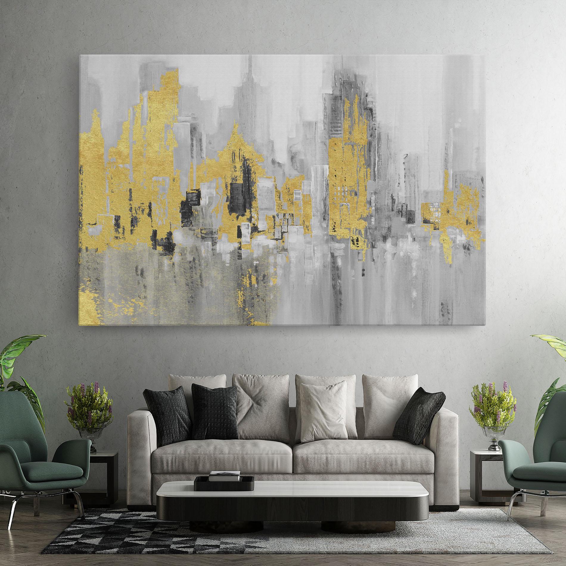 Tablou Canvas Light Grey With Gold mockup 7