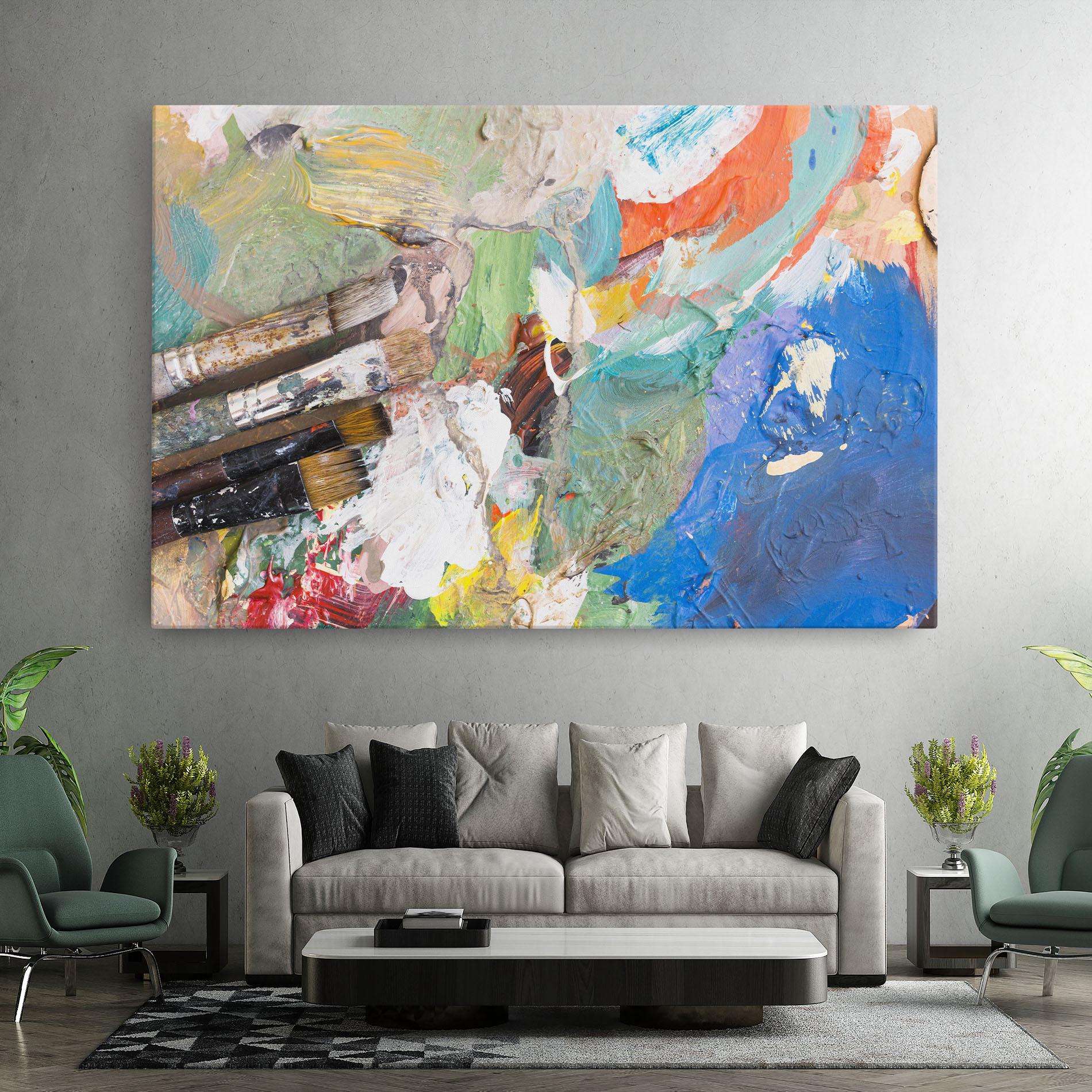 Tablou Canvas Messy Paint Brushes mockup 7