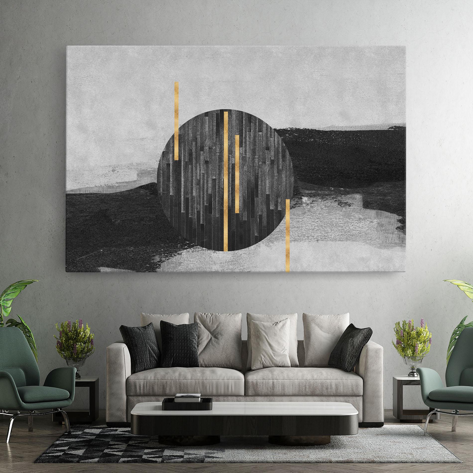 Tablou Canvas Modern Circle With Gold mockup 7